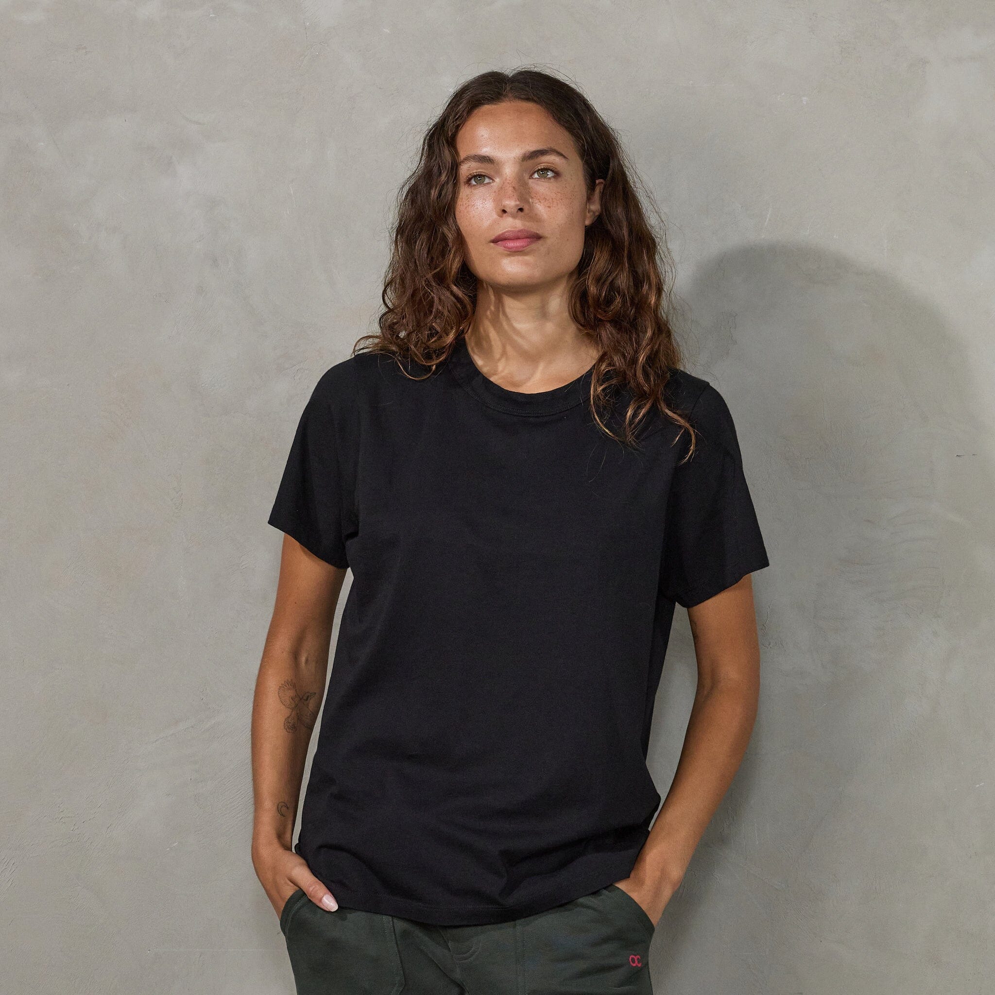 Boyfriend Tee Black Tee Shirt Organic Crew