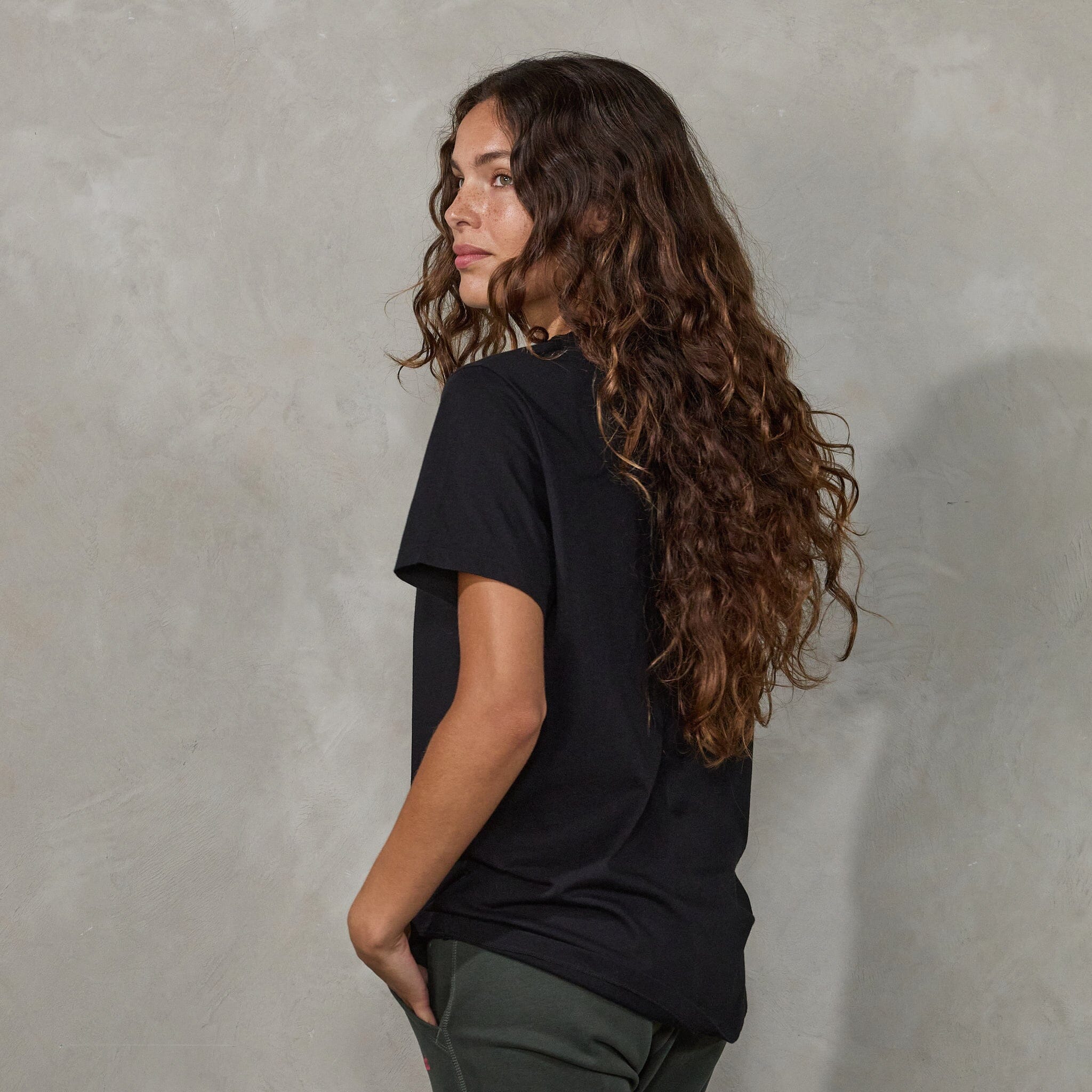 Boyfriend Tee Black Tee Shirt Organic Crew