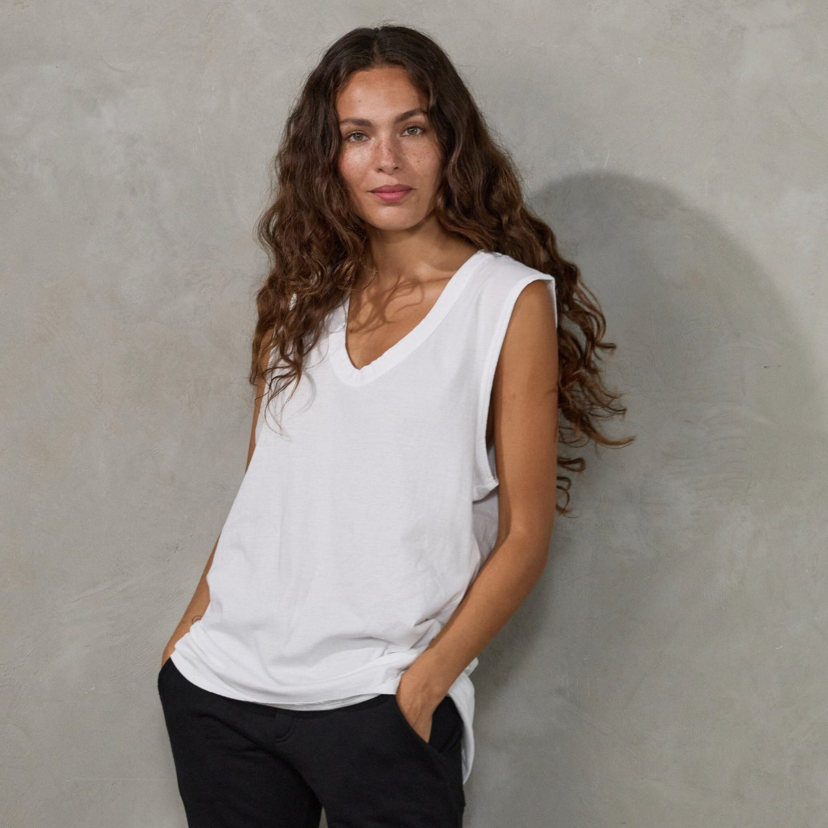 Perfecto Tank White Tank Organic Crew
