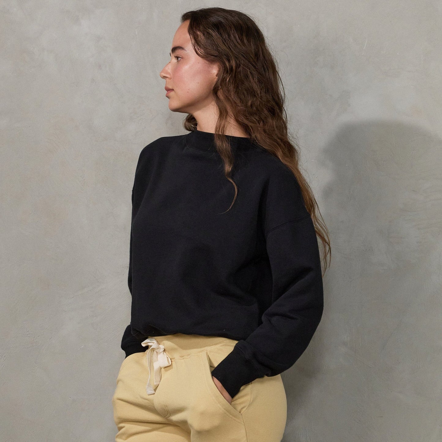 Easy Sweat Brushed Fleece Sweater Organic Crew