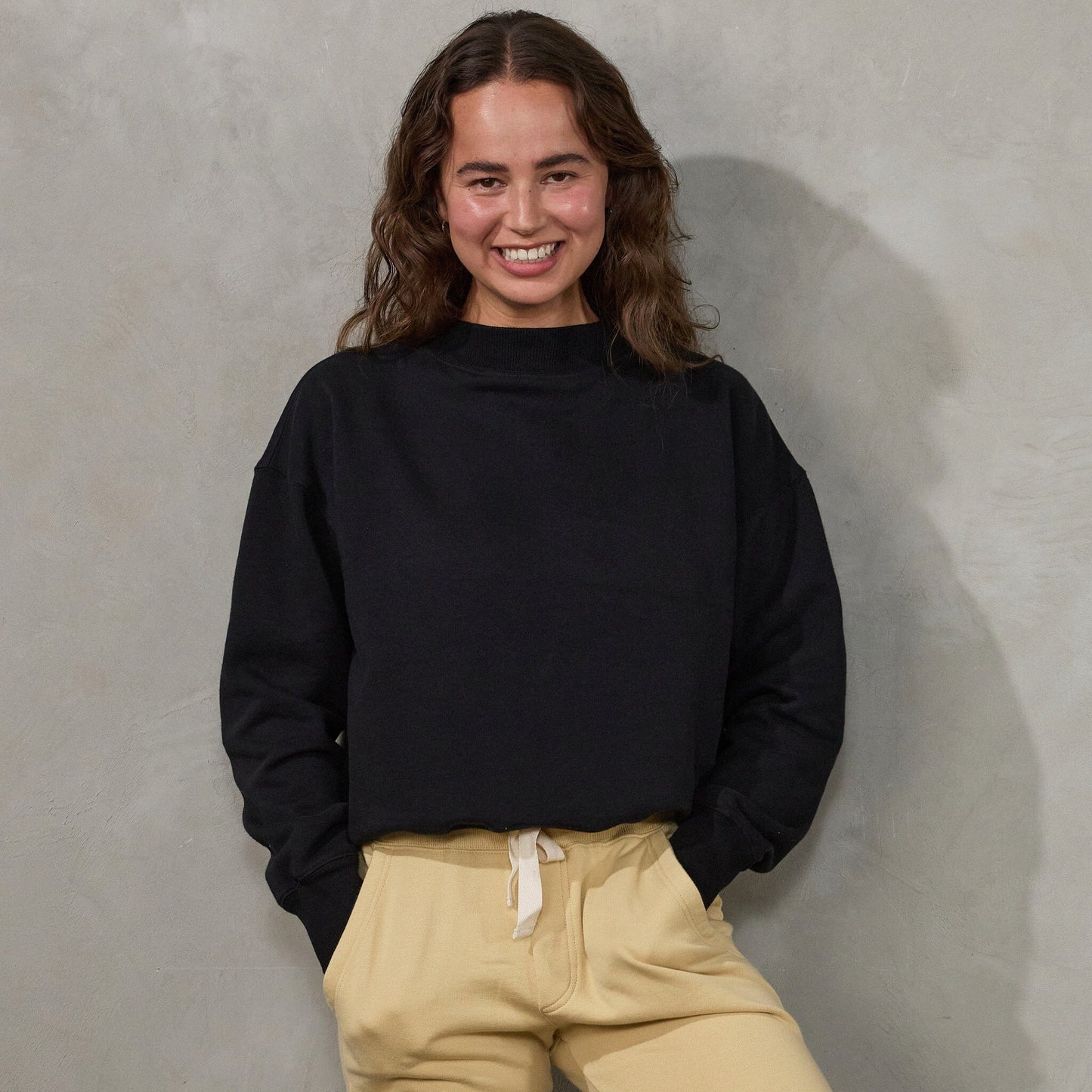 Easy Sweat Brushed Fleece Sweater Organic Crew