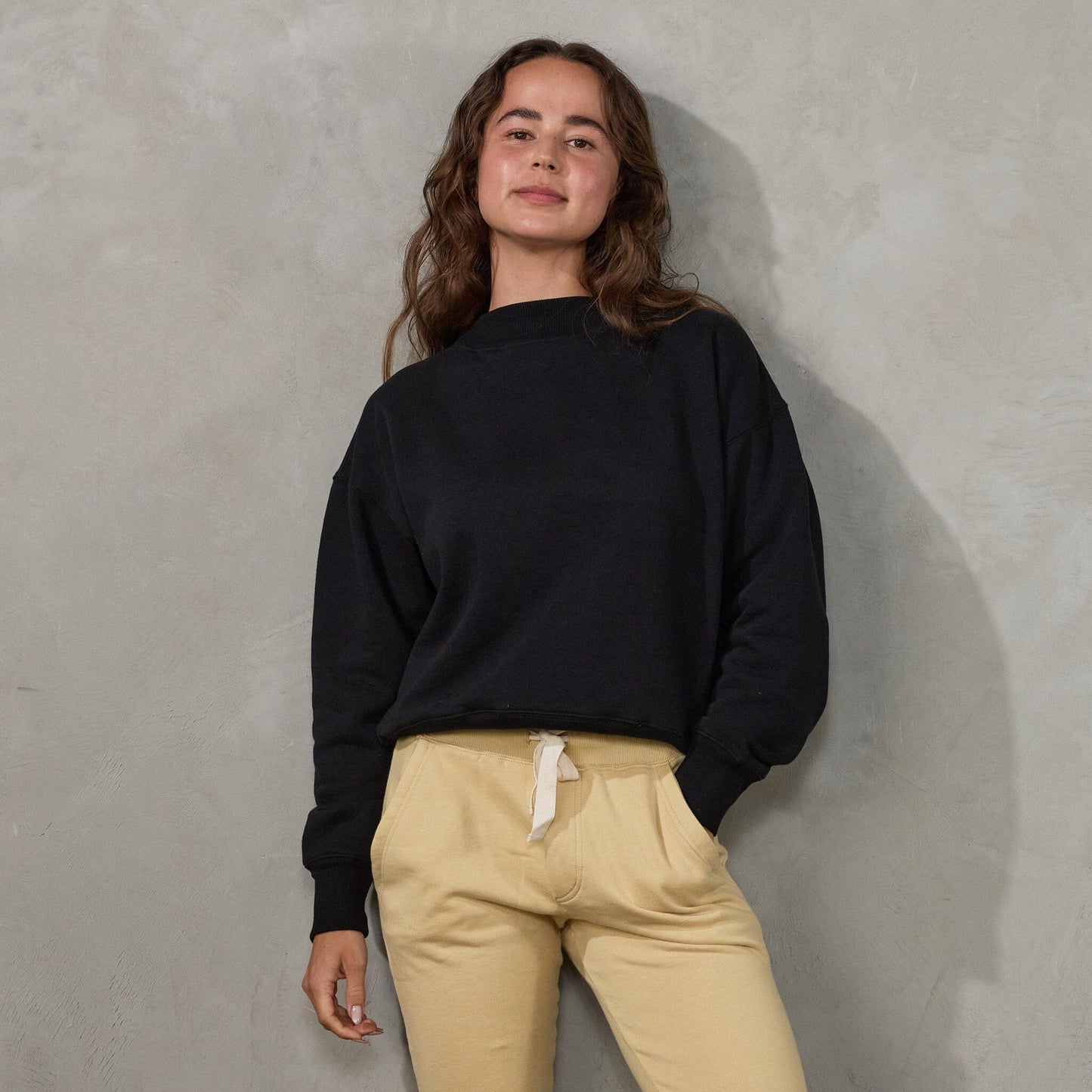 Easy Sweat Brushed Fleece Sweater Organic Crew