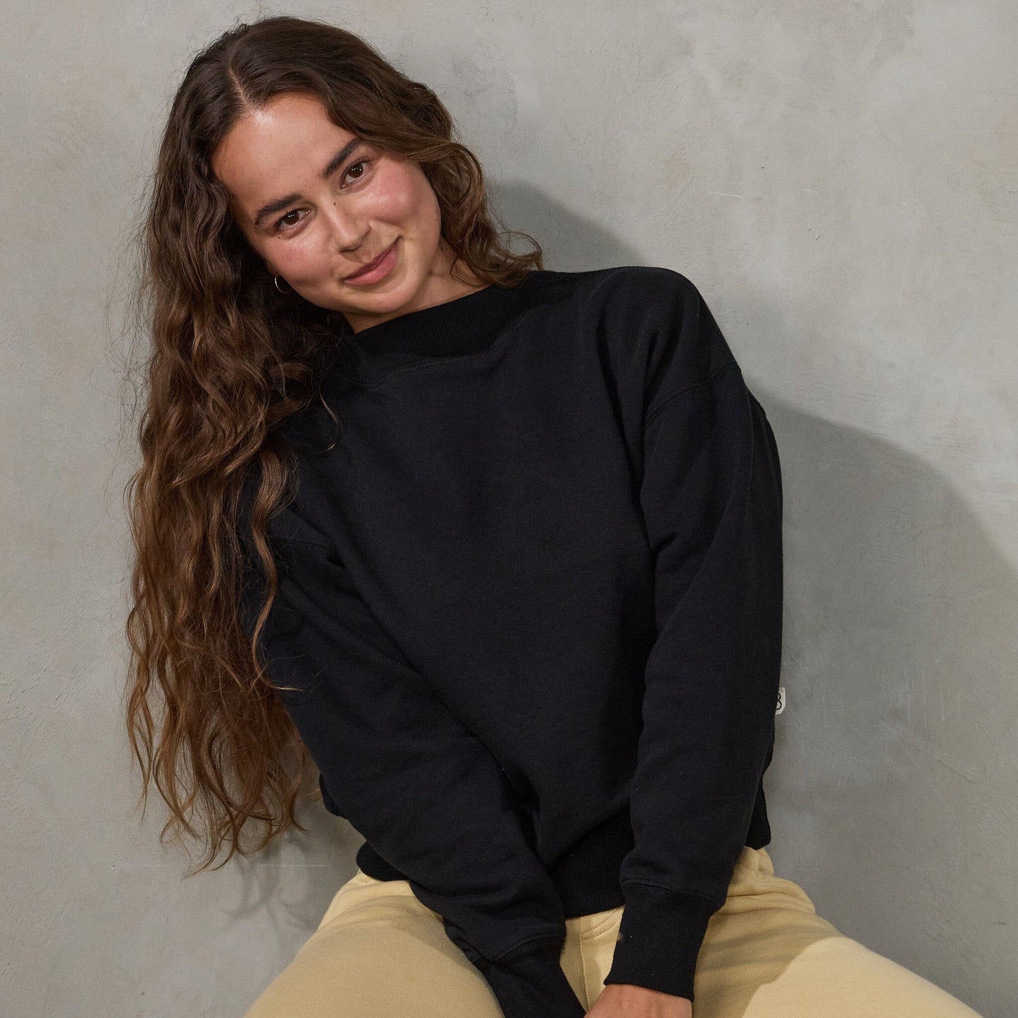 Easy Sweat Brushed Fleece Sweater Organic Crew