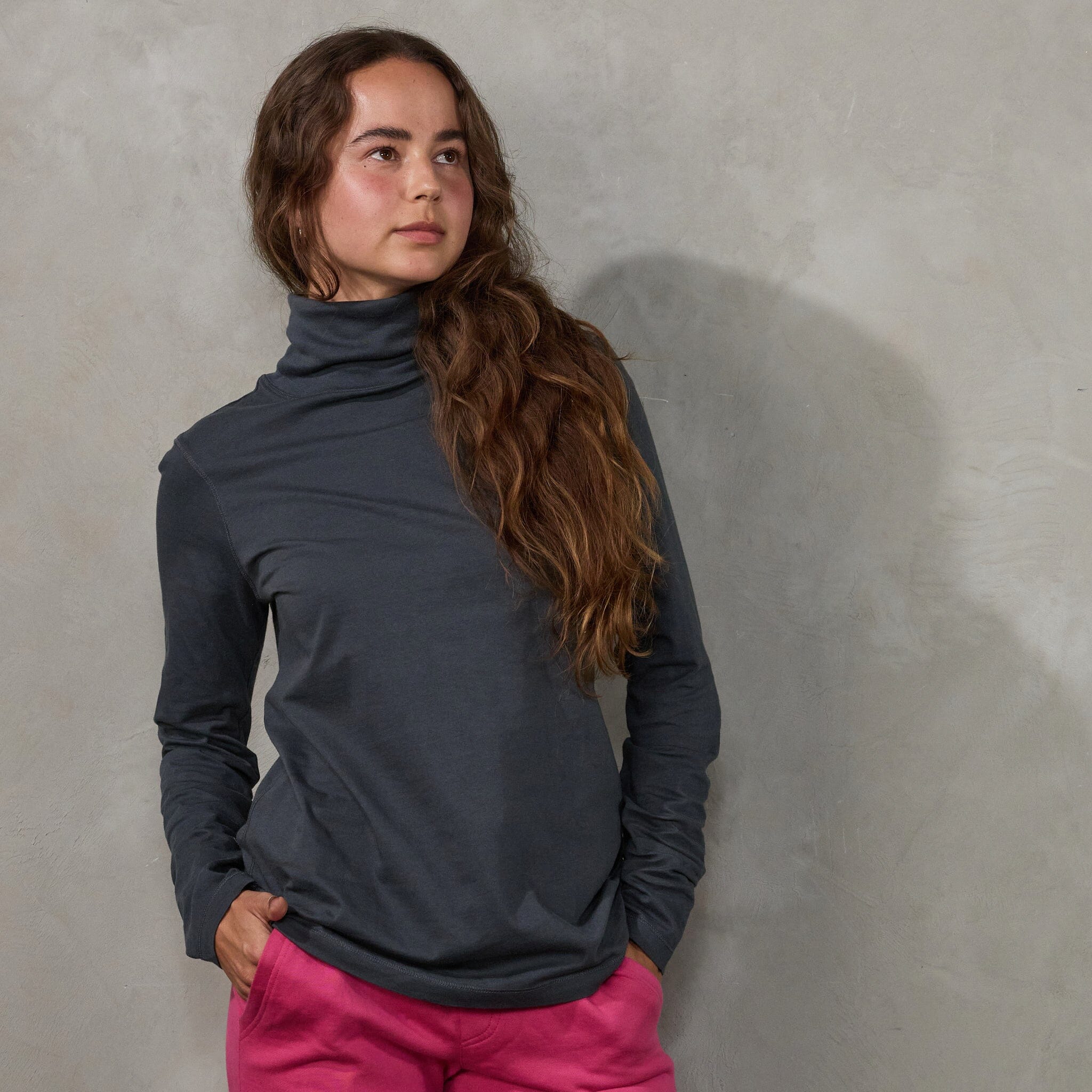 Luna Skivvy Charcoal skivvy Organic Crew