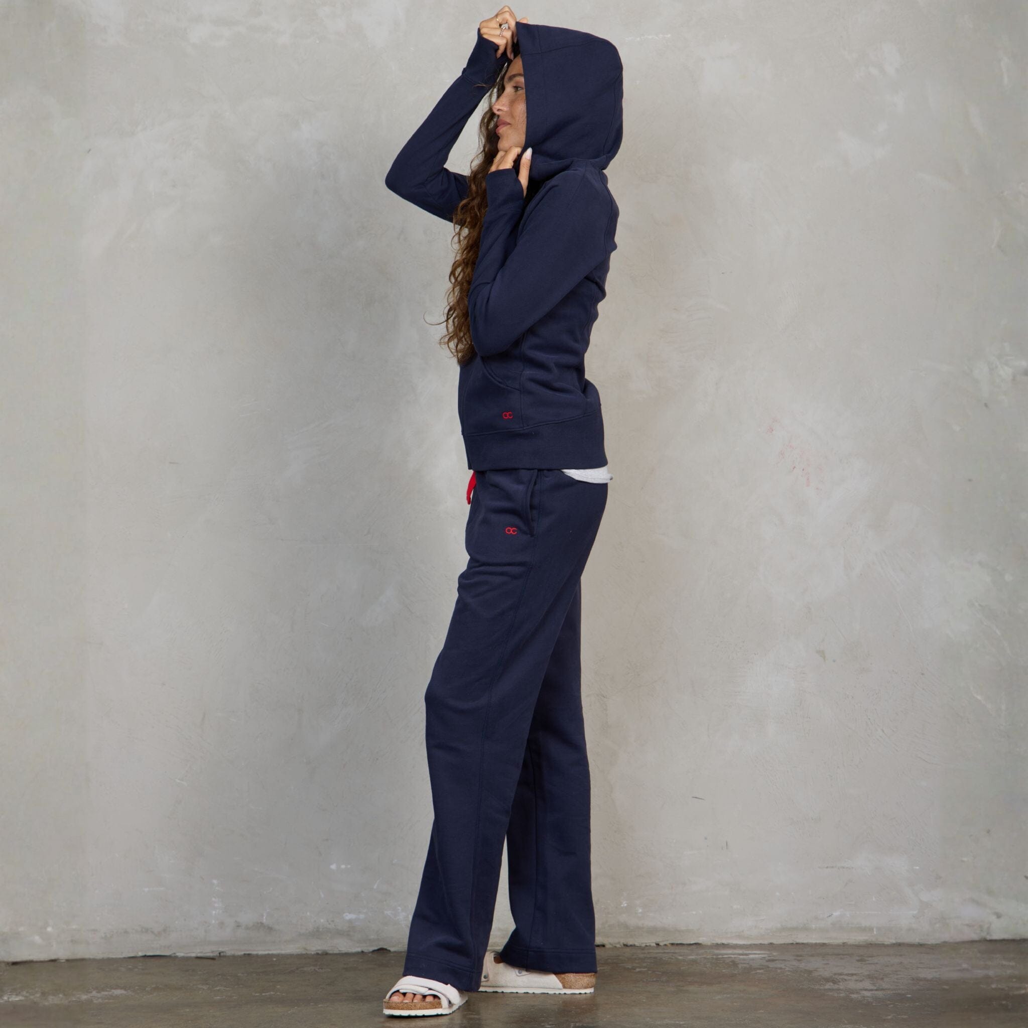 Chloe Organic Cotton Lux Touch Straight Leg Pant Navy pants Organic Crew