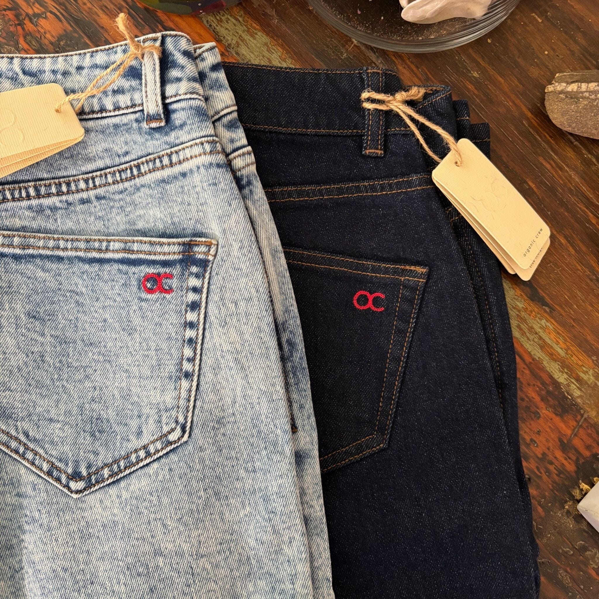 Snow Wash Teddy Jean pants Organic Crew