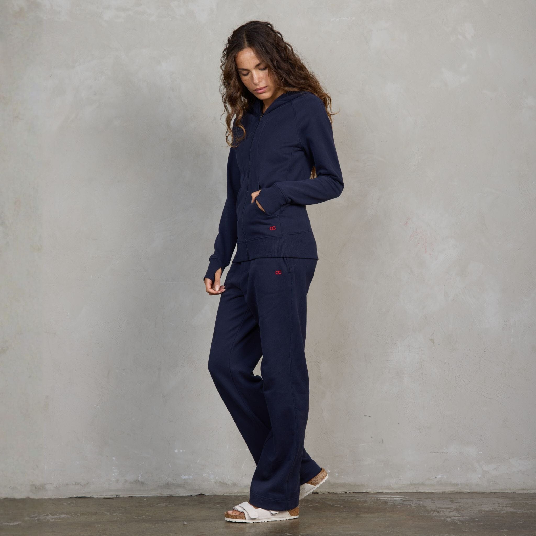 Chloe Organic Cotton Lux Touch Straight Leg Pant Navy pants Organic Crew