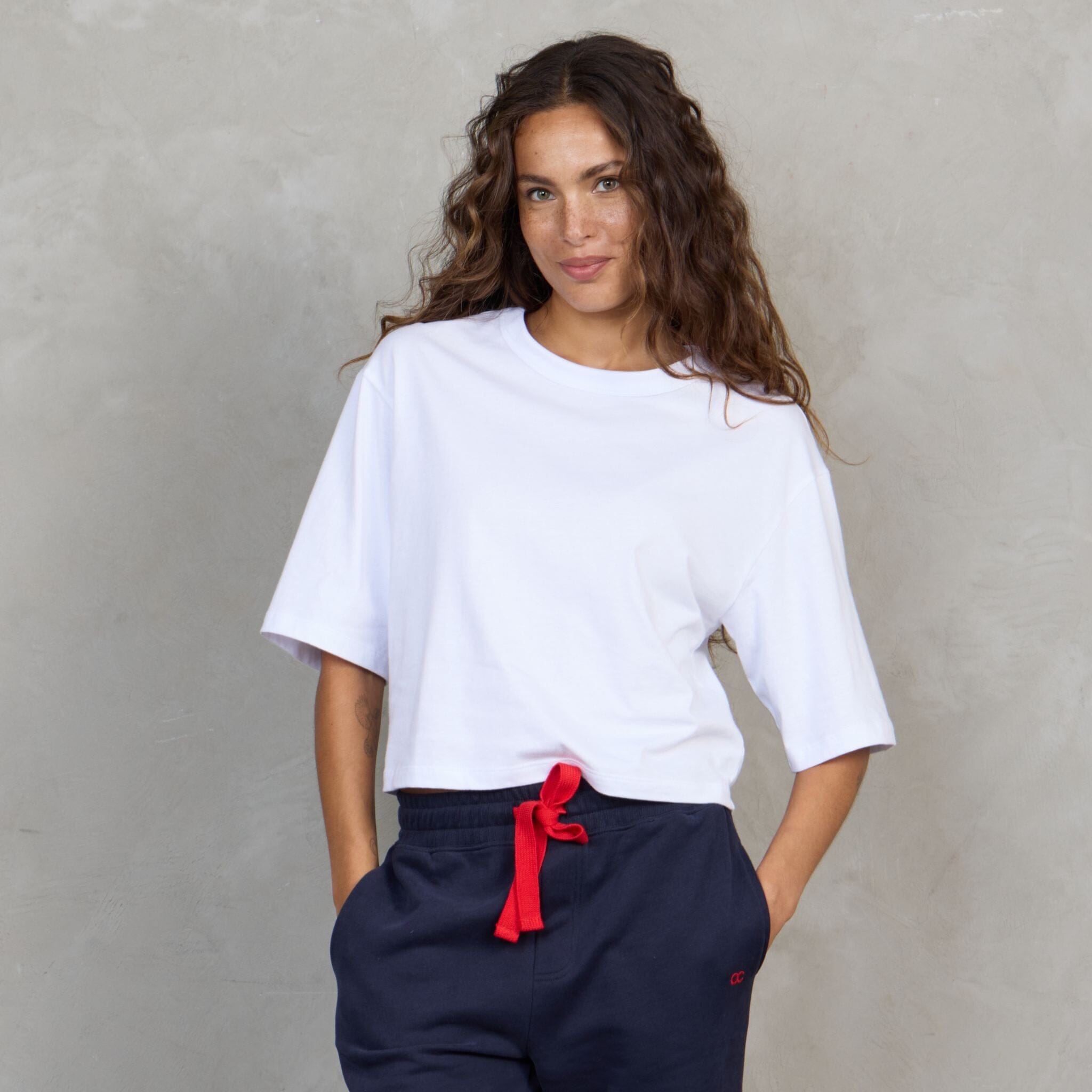 Luna Organic Cotton Cropped Tee White Tee Shirt Organic Crew