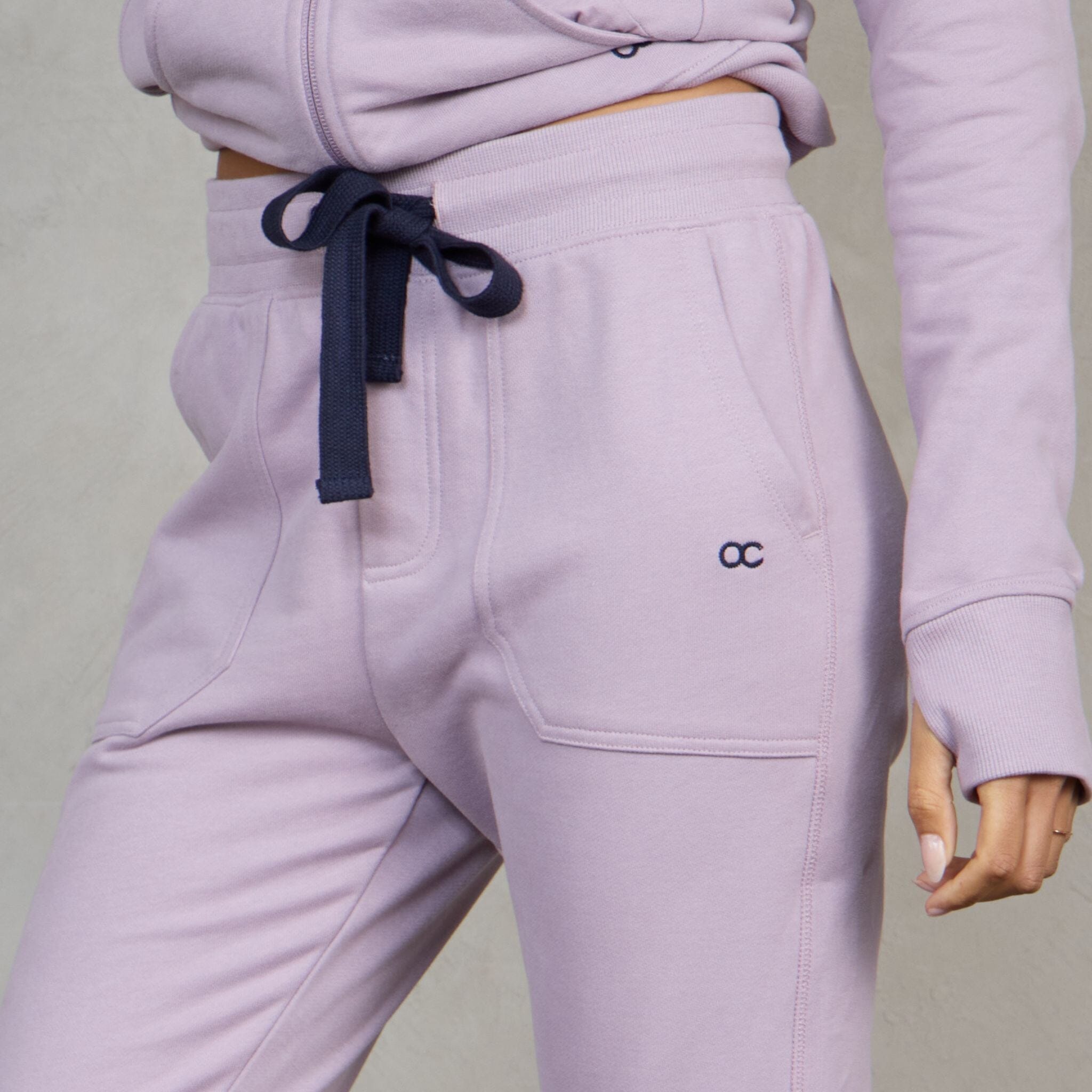 Chloe Organic Cotton Lux Touch Jogger Dusty Rose pants Organic Crew