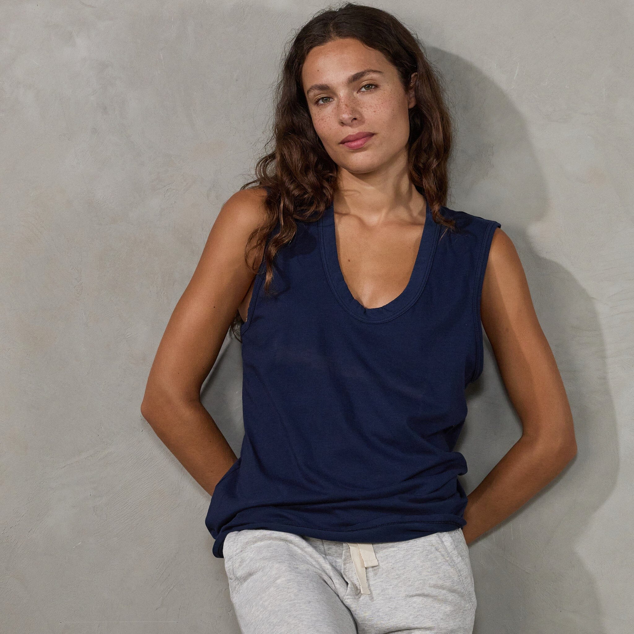 Perfecto Tank Navy Tank Organic Crew