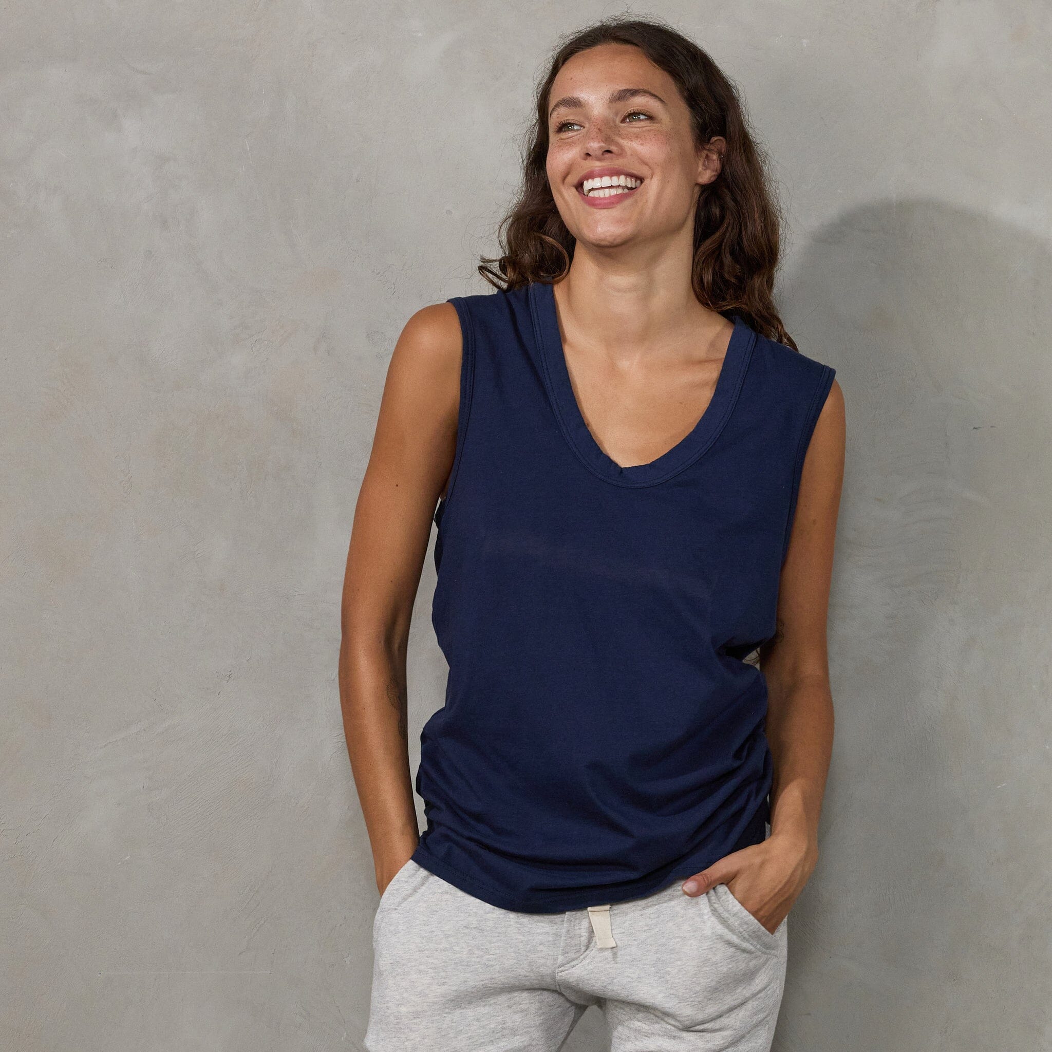 Perfecto Tank Navy Tank Organic Crew