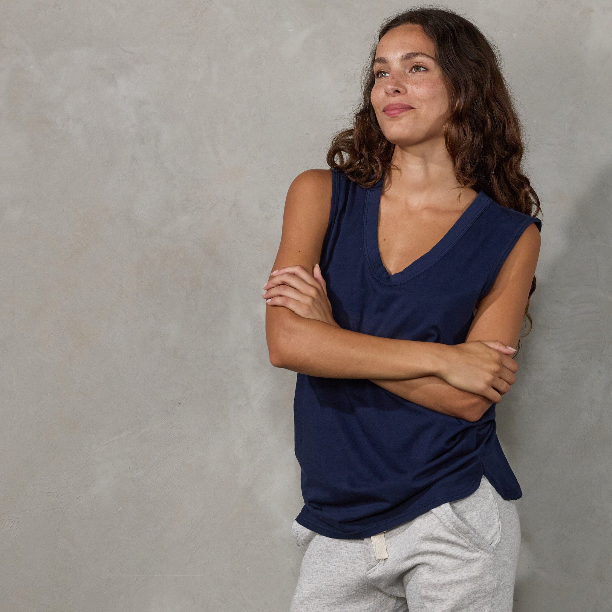 Perfecto Tank Navy Tank Organic Crew