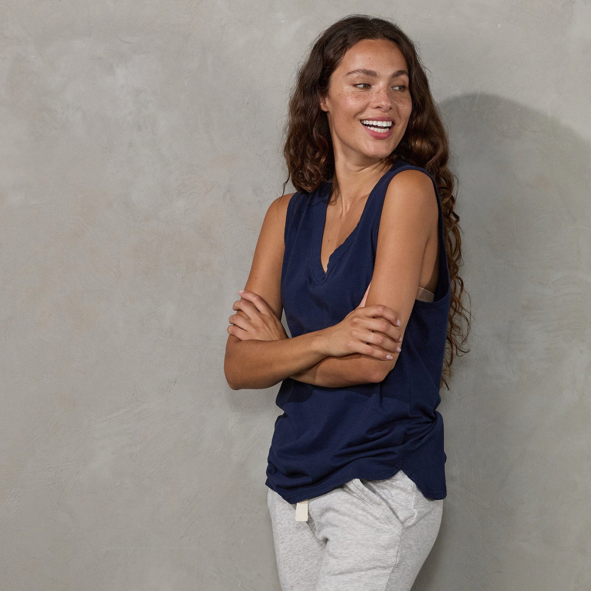 Perfecto Tank Navy Tank Organic Crew