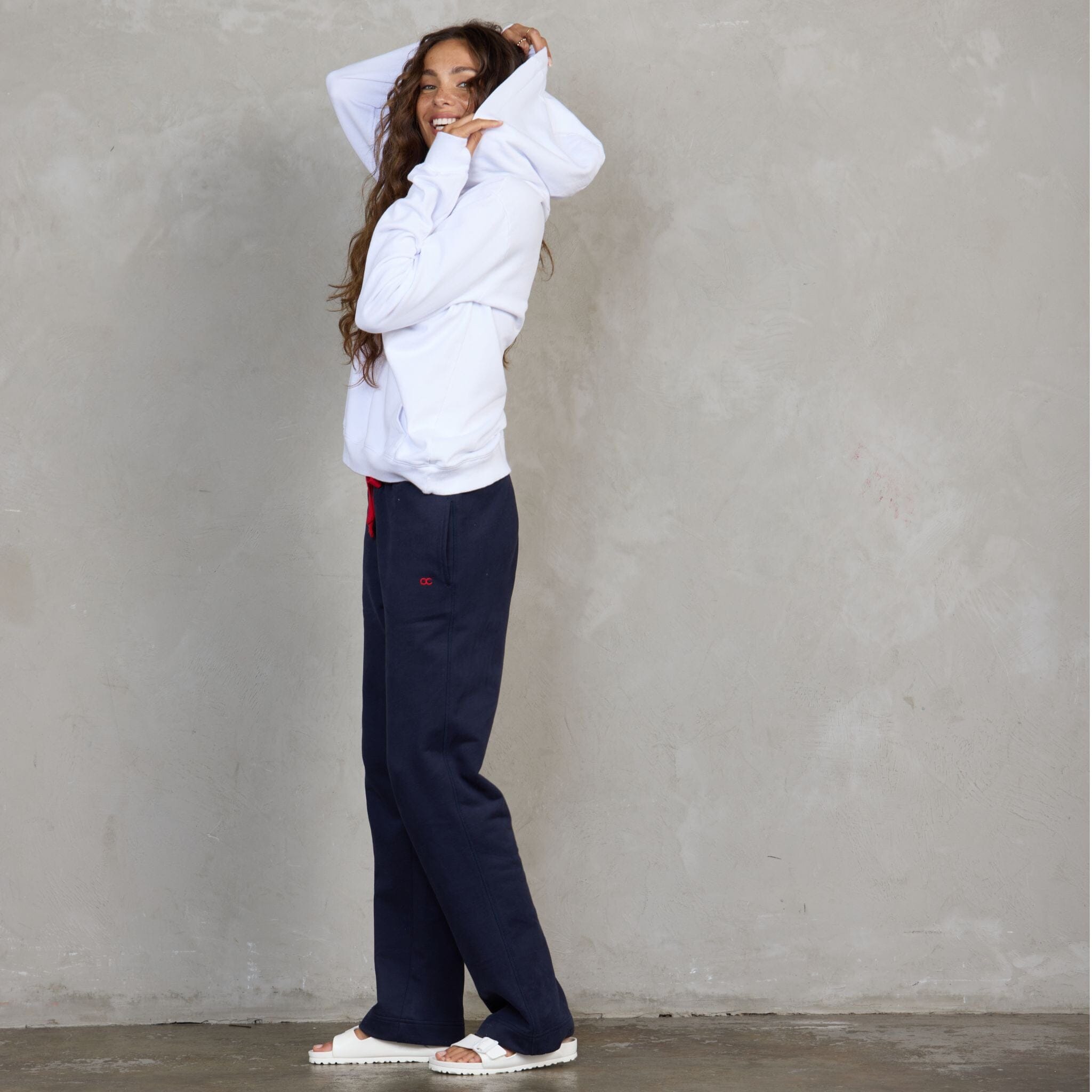 Chloe Organic Cotton Lux Touch Straight Leg Pant Navy pants Organic Crew