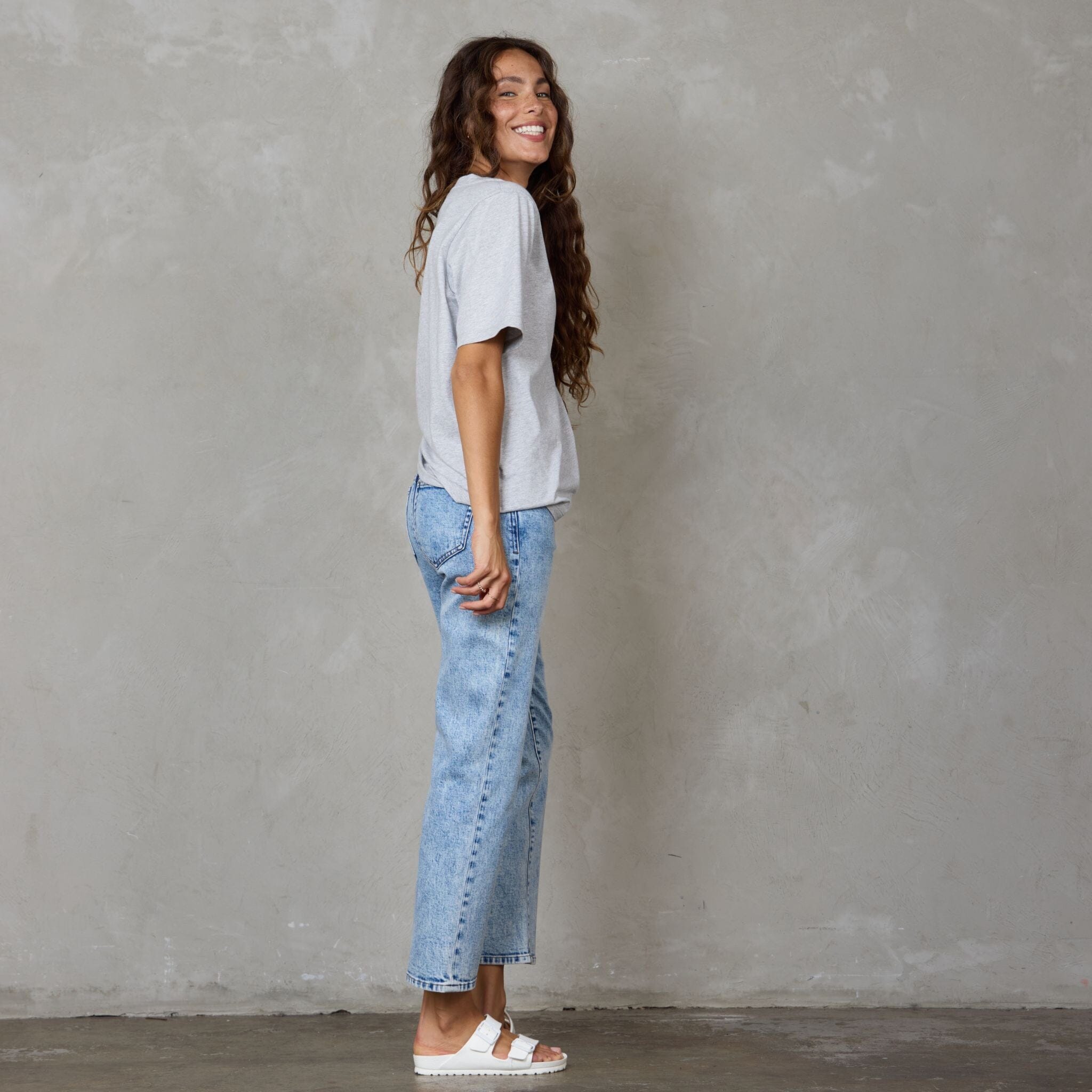 Vie Organic Cotton Tee Grey Tee Shirt Organic Crew