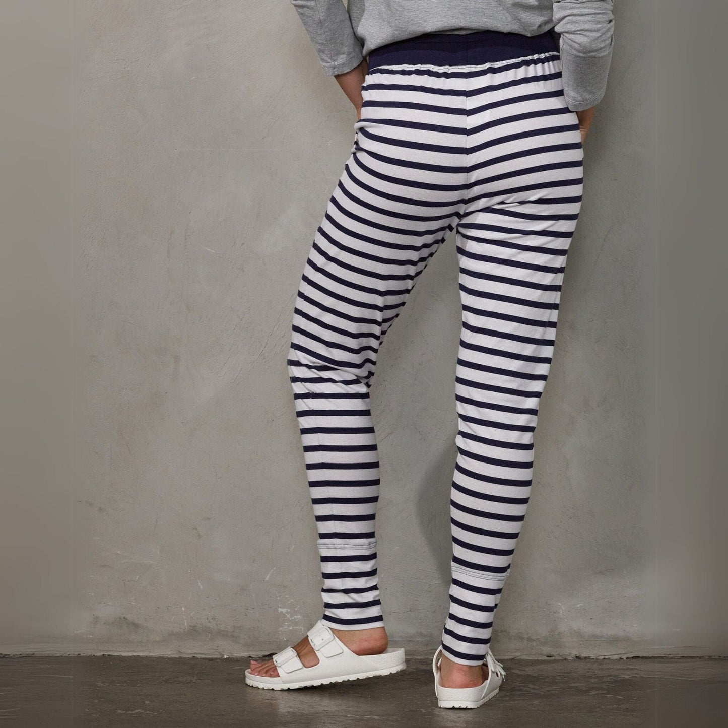 Lounge Pant Navy/White stripe pants Organic Crew