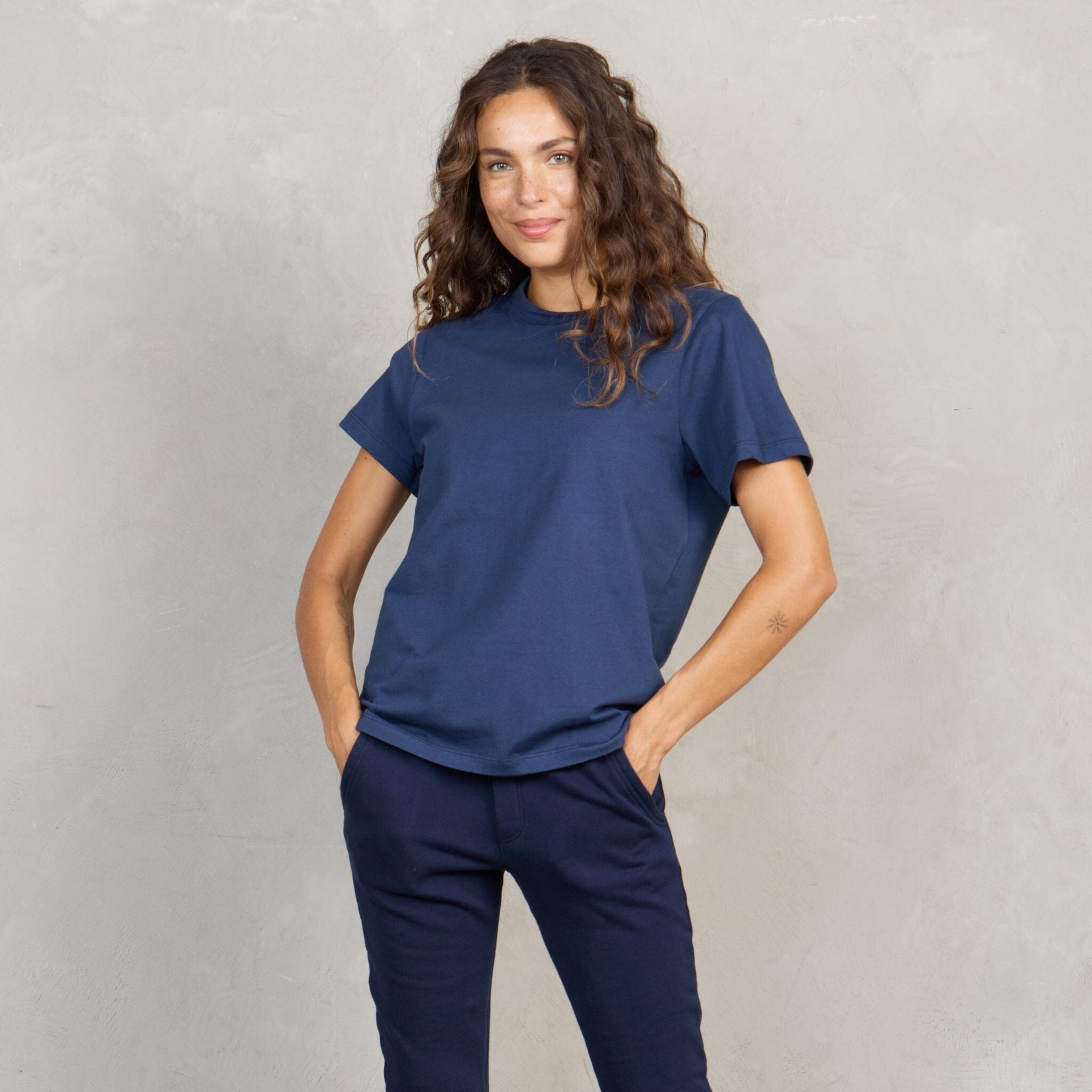 Boyfriend Organic Cotton Tee Navy Tee Shirt Organic Crew