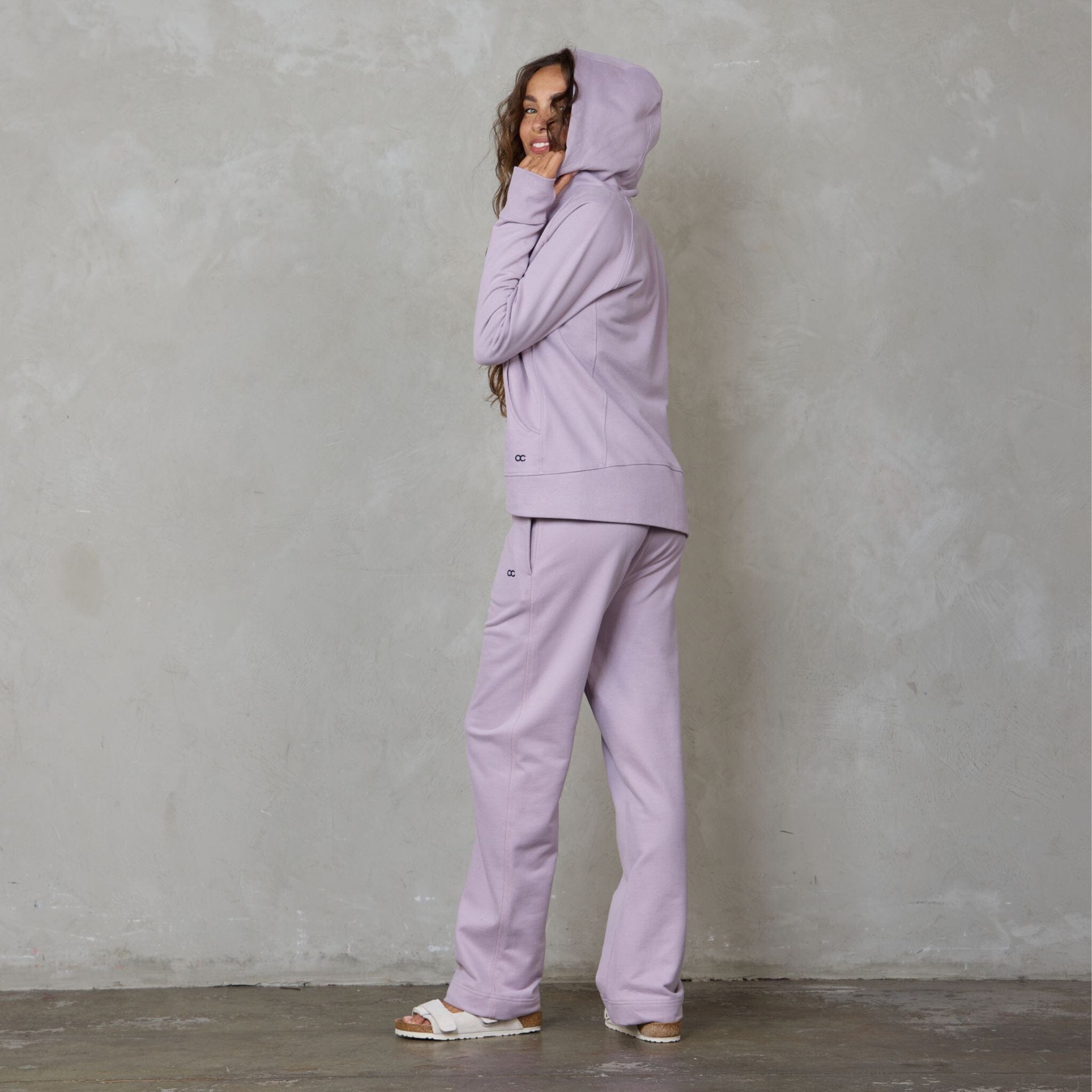 Chloe Organic Cotton Lux Touch Straight Leg Pant Dusty Rose pants Organic Crew