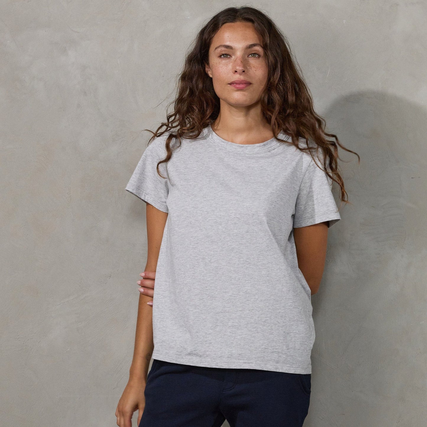 Boyfriend Tee Grey Tee Shirt Organic Crew