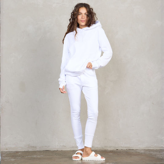 Slouchy Organic Cotton Hoodie White Sweater Organic Crew