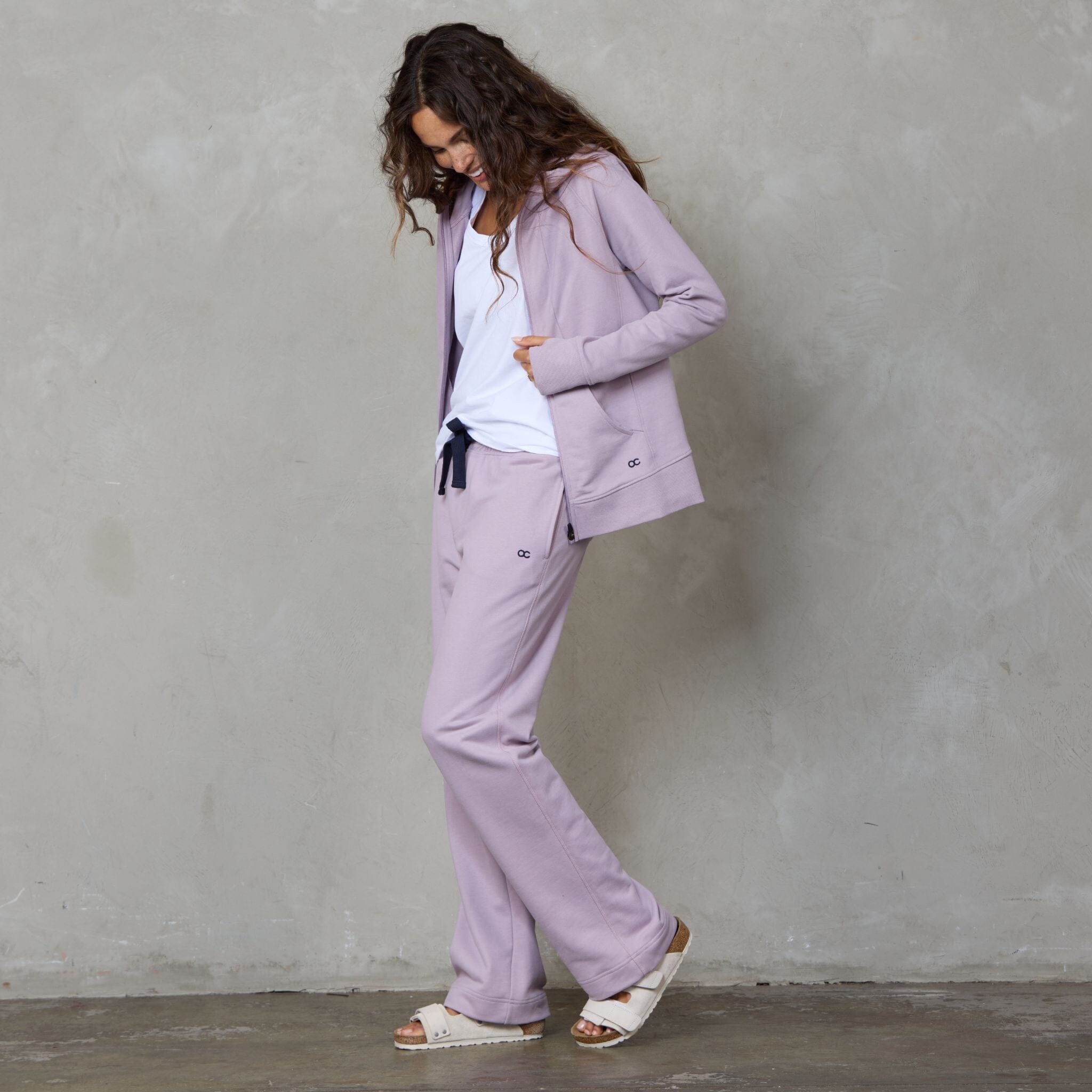 Chloe Organic Cotton Lux Touch Straight Leg Pant Dusty Rose pants Organic Crew