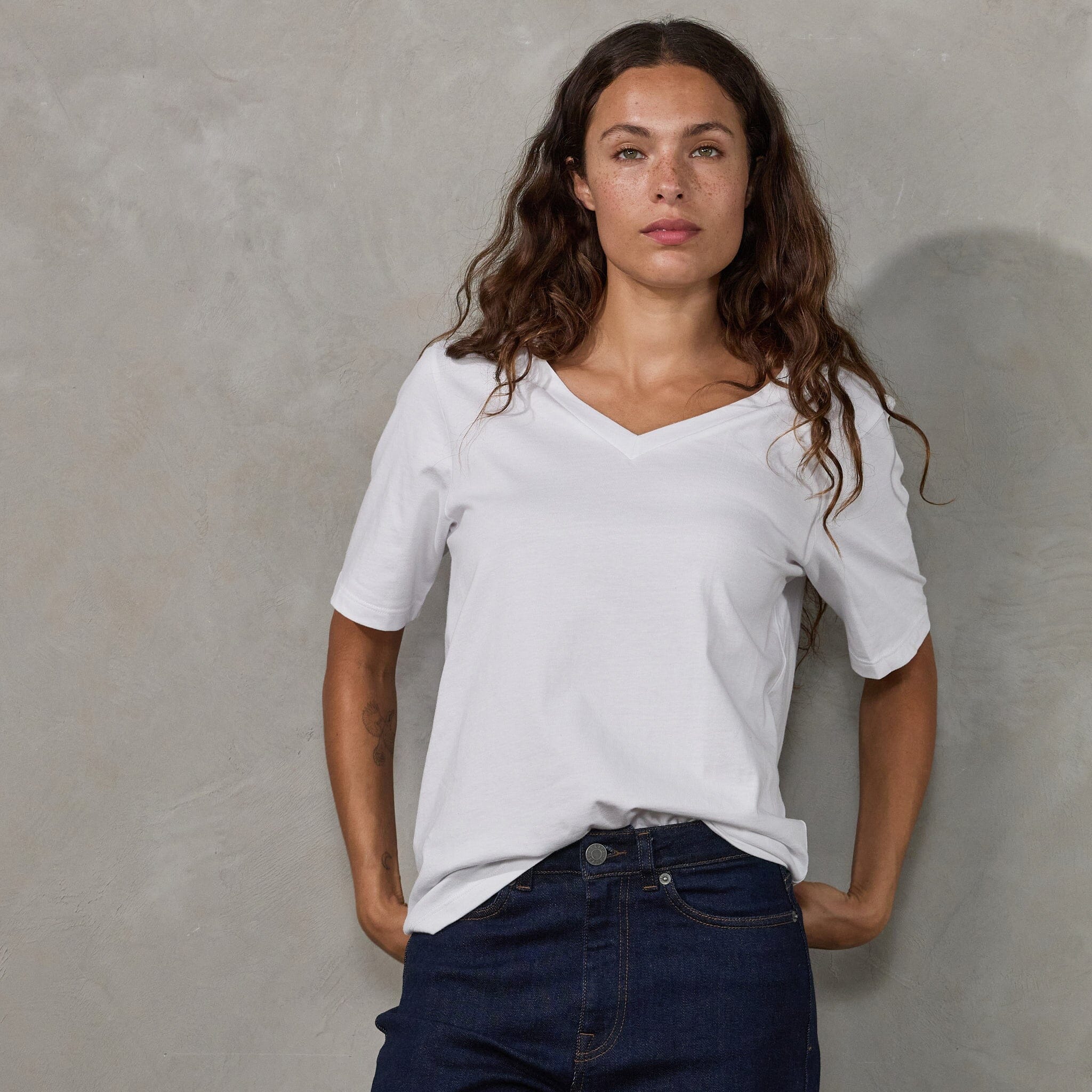 Vie Tee White Tee Shirt Organic Crew