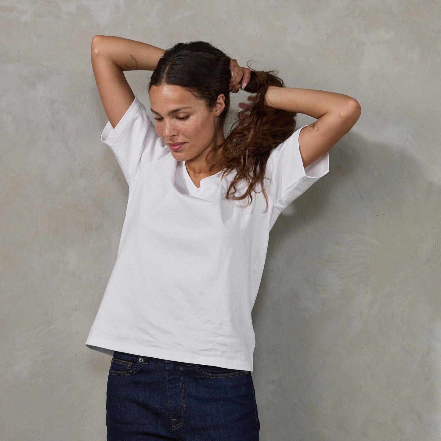 Vie Tee White Tee Shirt Organic Crew