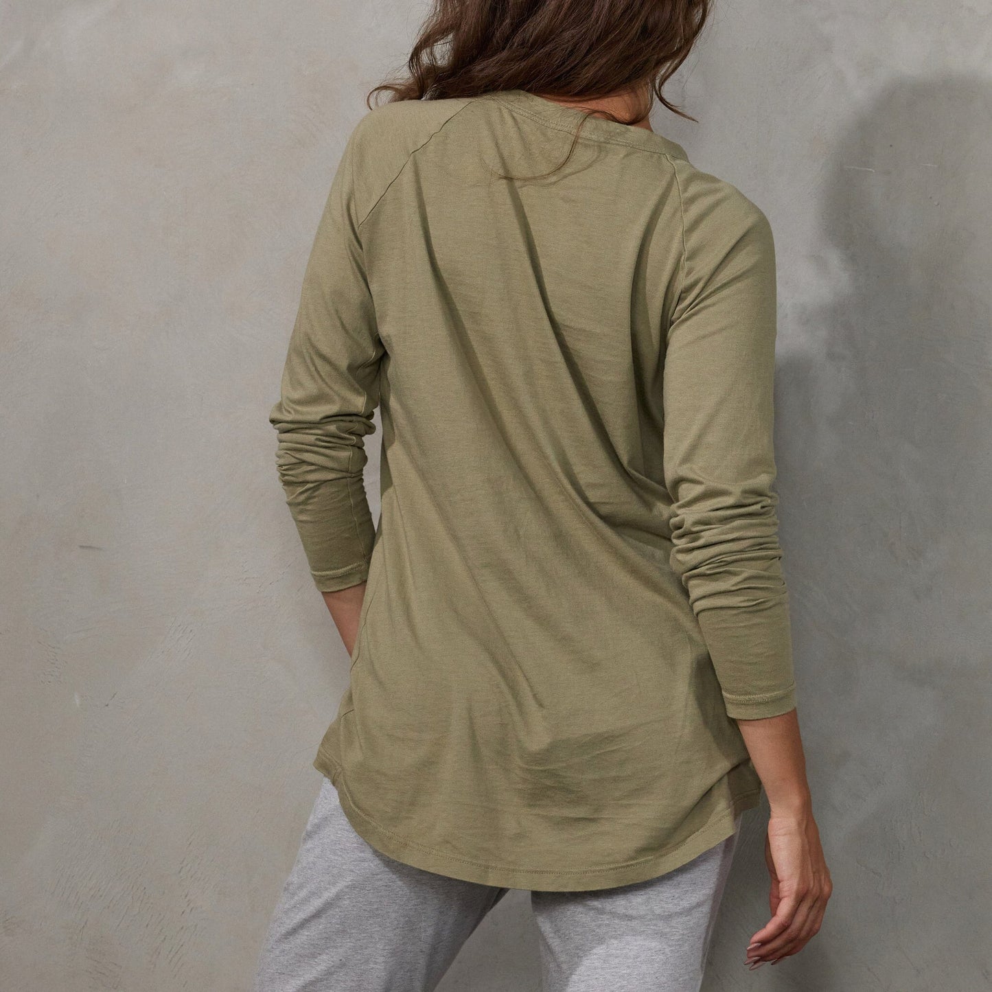 Layer Me Long Sleeve Tee Khaki l/s tee Organic Crew