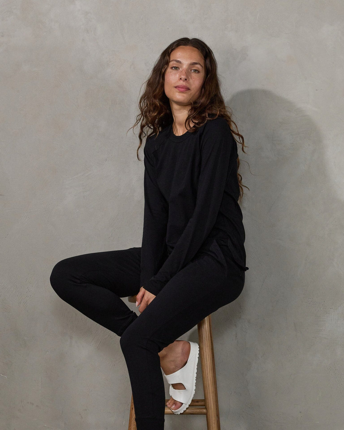 Lounge Pant Black (black drawstring) pants Organic Crew