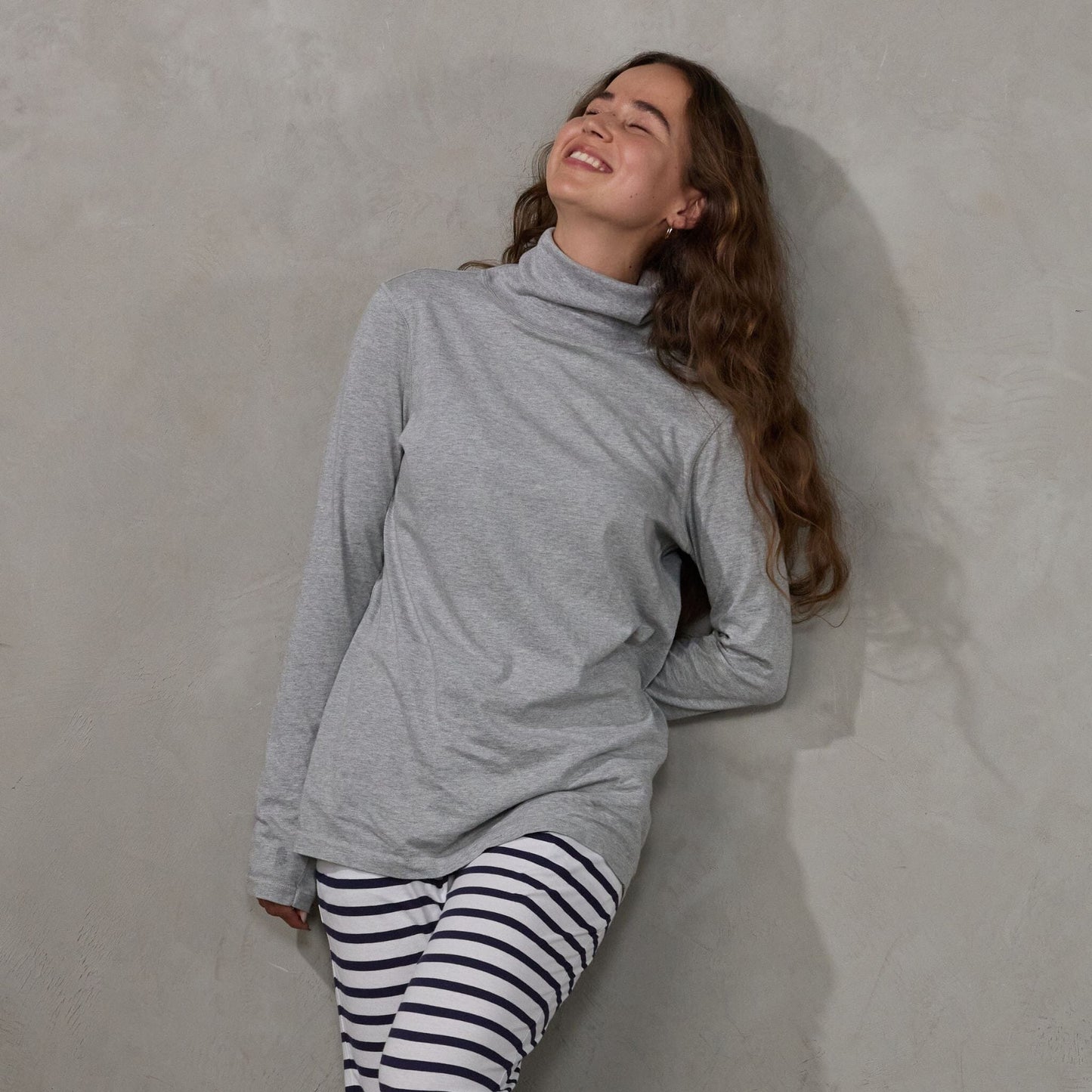 Luna Skivvy Grey Marle skivvy Organic Crew