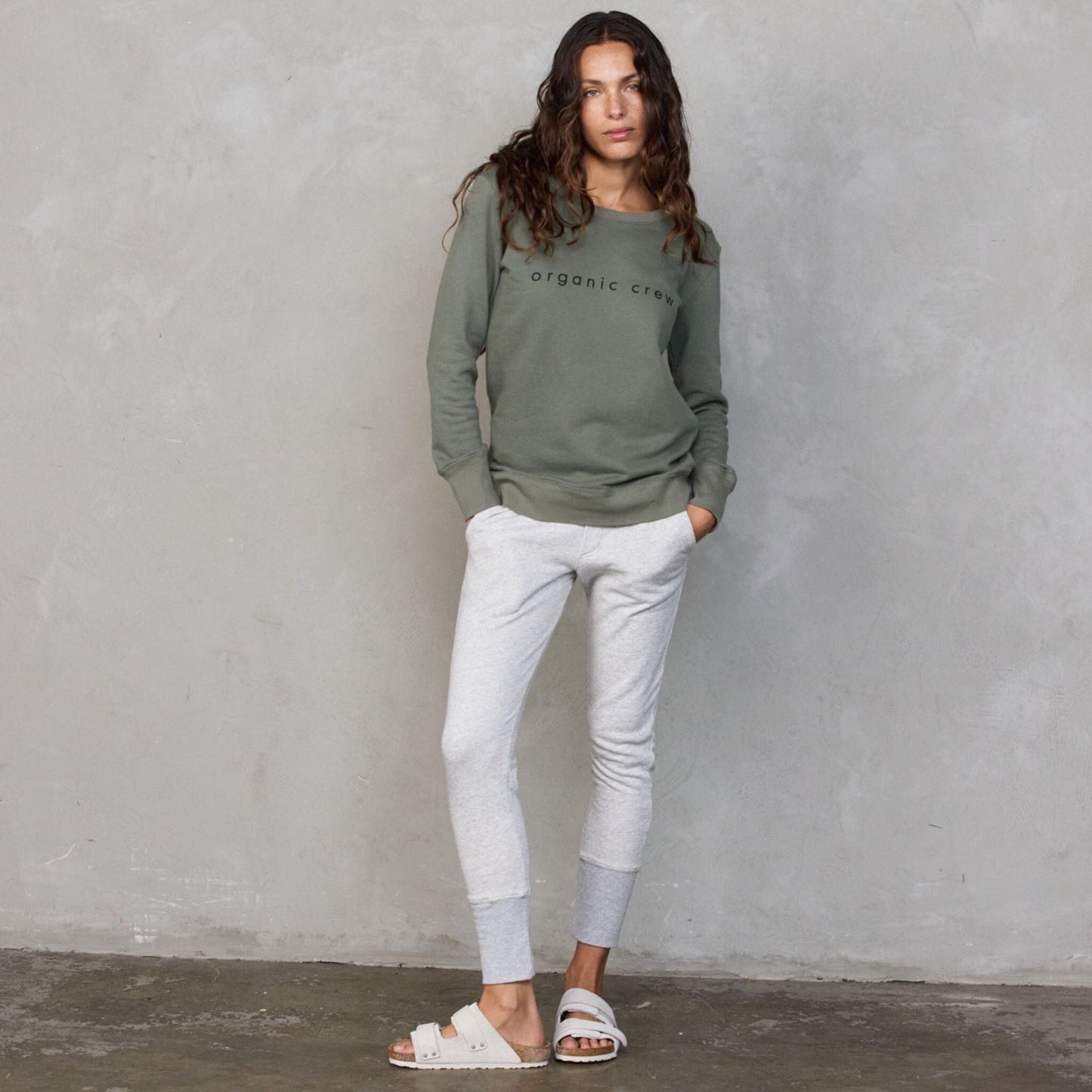 Boyfriend Sweater Khaki OC Sweater Organic Crew