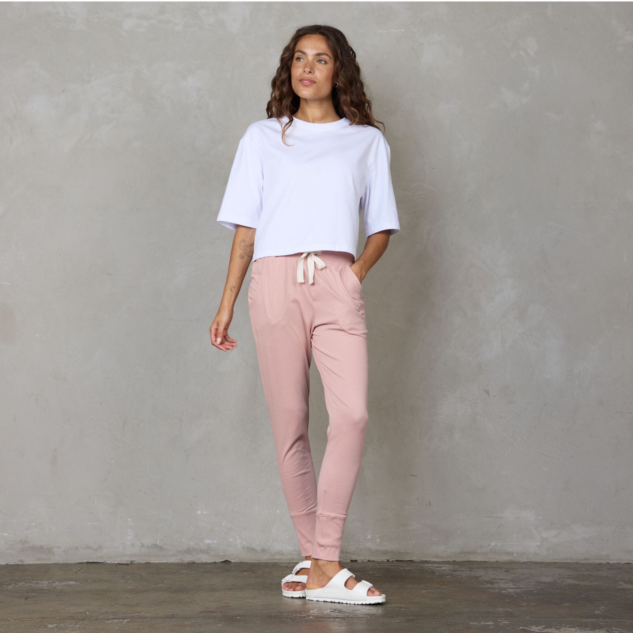 Lounge Pant Organic Cotton Dusty Pink pants Organic Crew