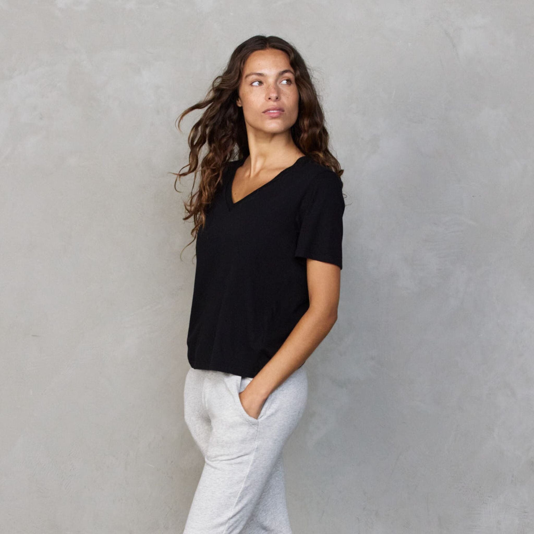 Vie Tee Black Tee Shirt Organic Crew