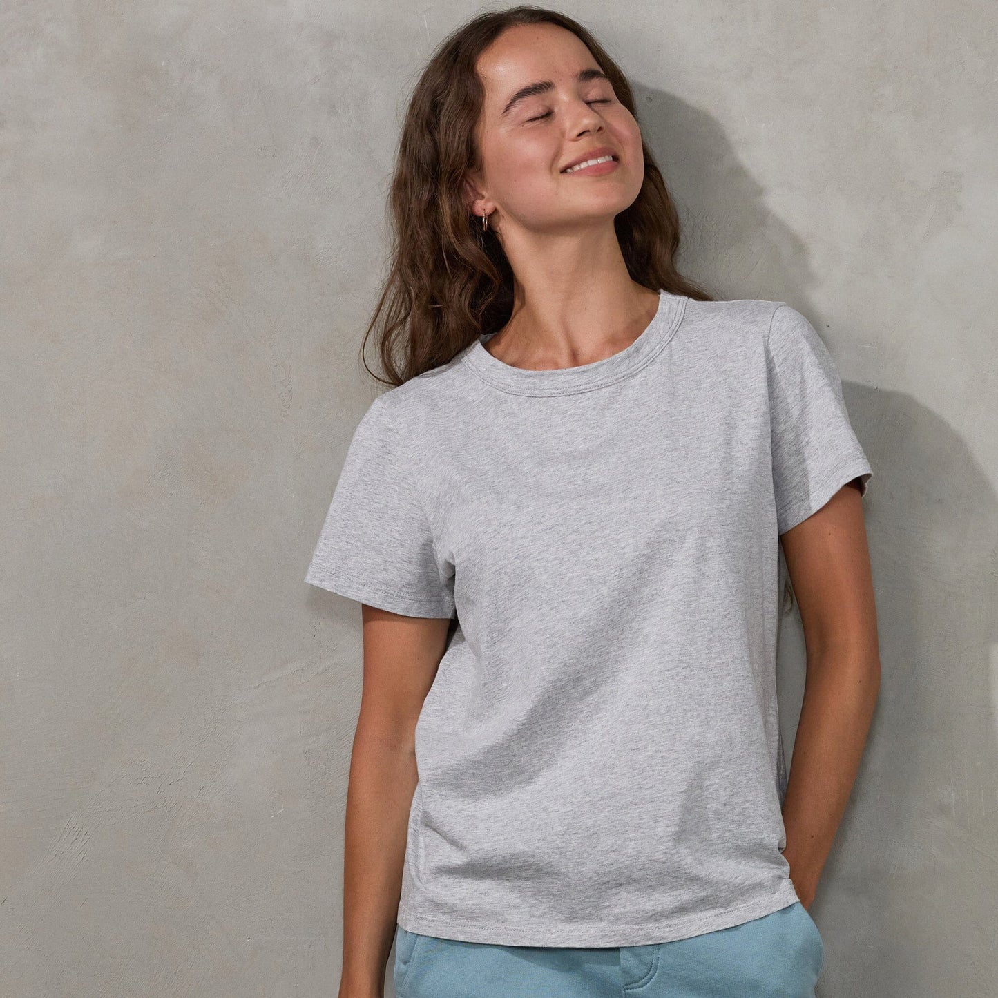Boyfriend Tee Grey Tee Shirt Organic Crew
