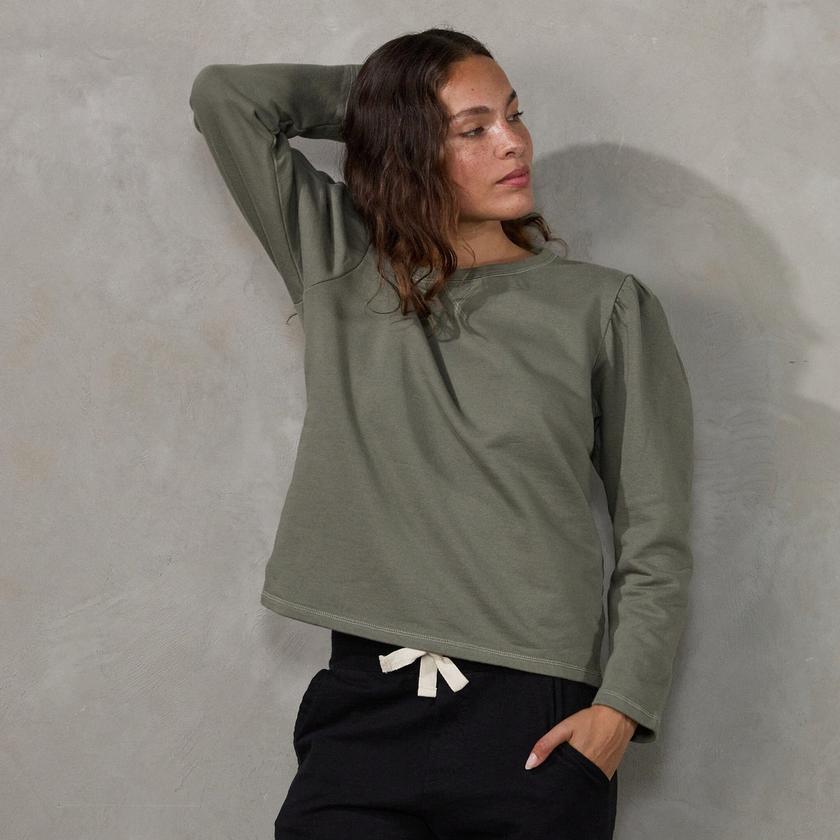 Lounge Pant Black (natural drawstring) pants Organic Crew