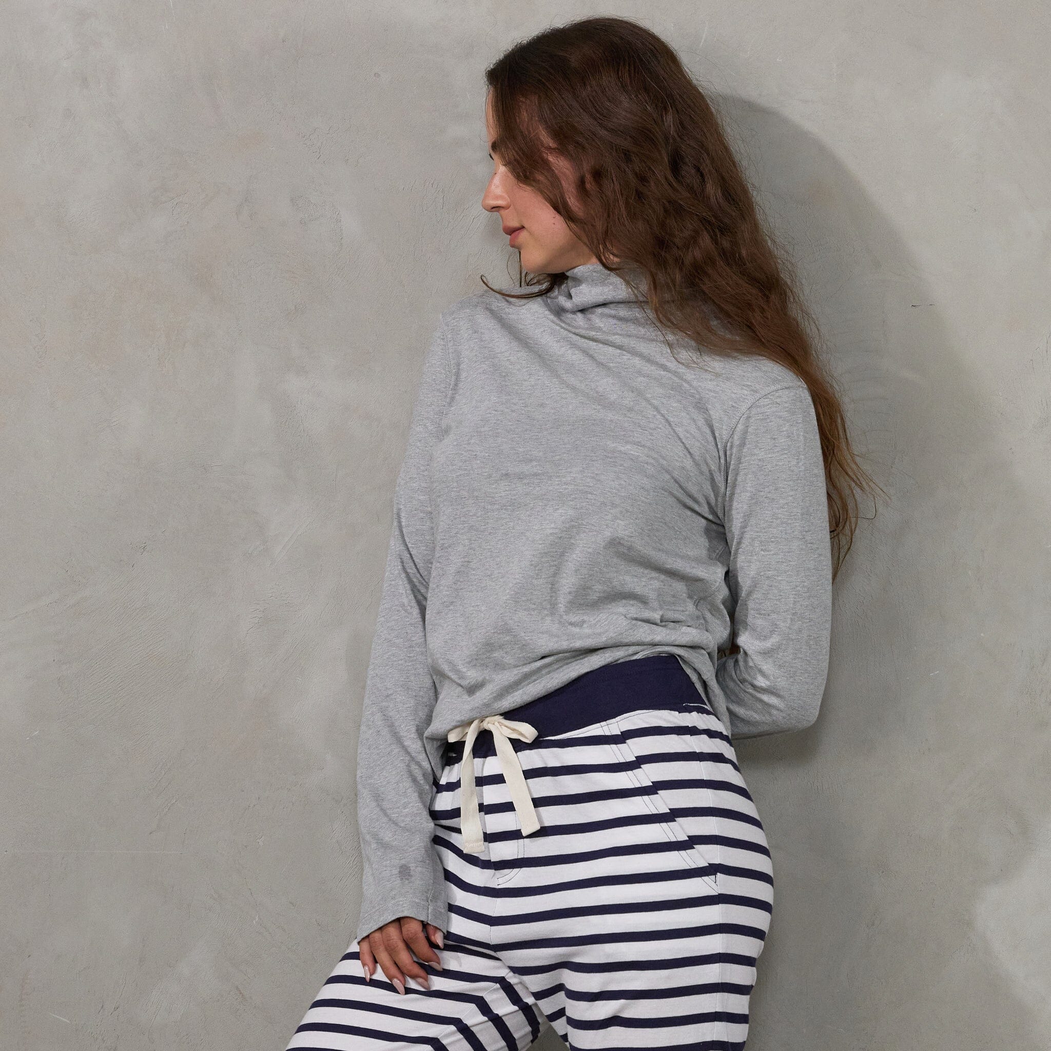 Luna Skivvy Grey Marle skivvy Organic Crew
