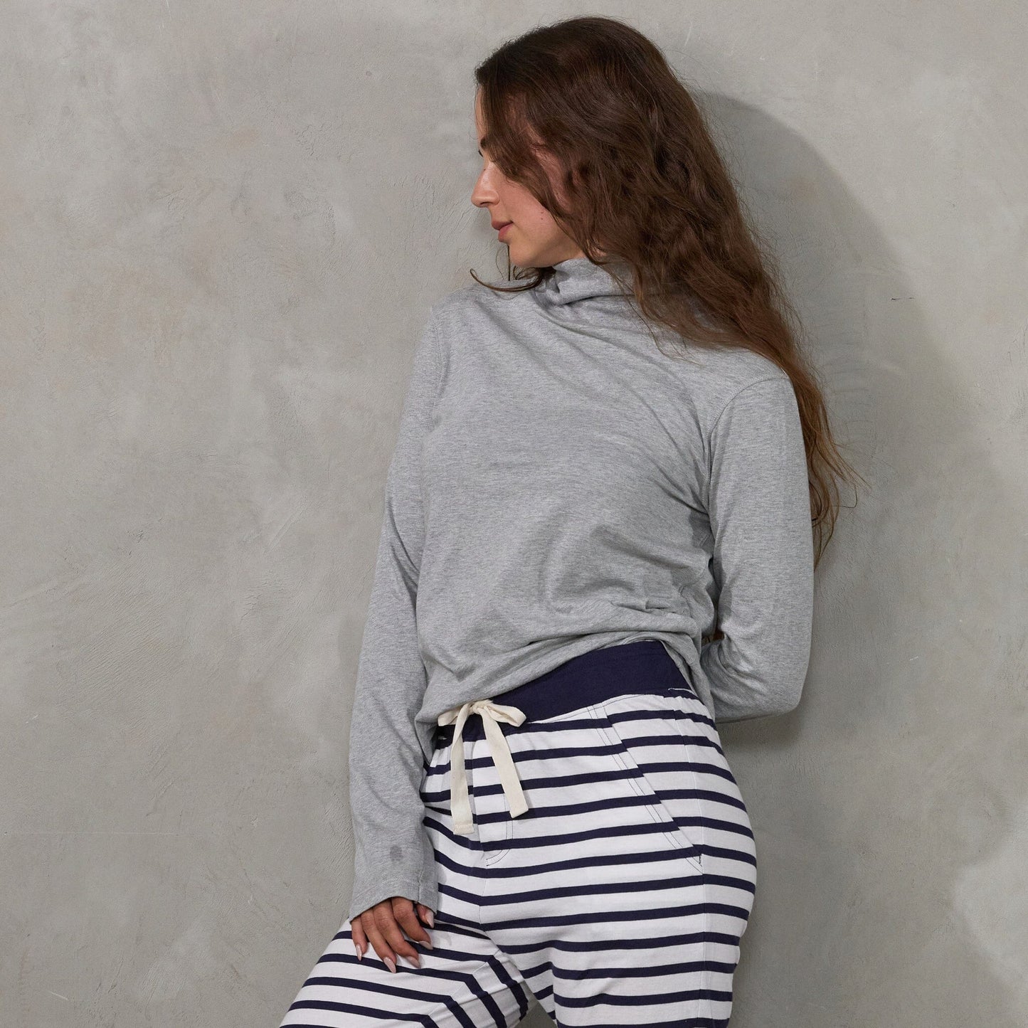 Luna Skivvy Grey Marle skivvy Organic Crew