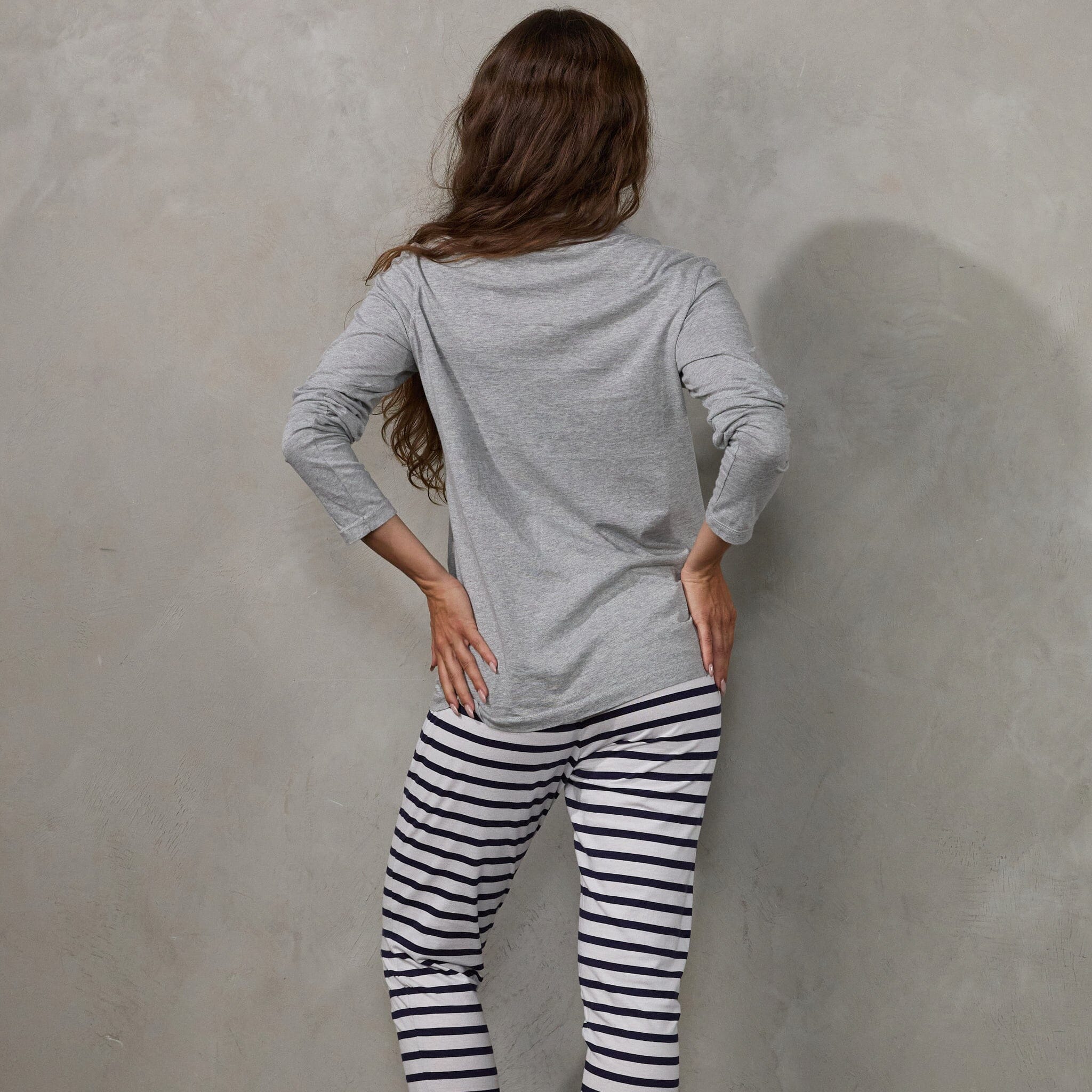 Luna Skivvy Grey Marle skivvy Organic Crew