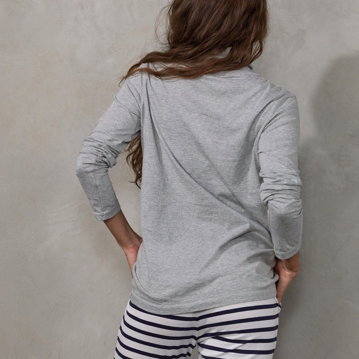Luna Skivvy Grey Marle skivvy Organic Crew