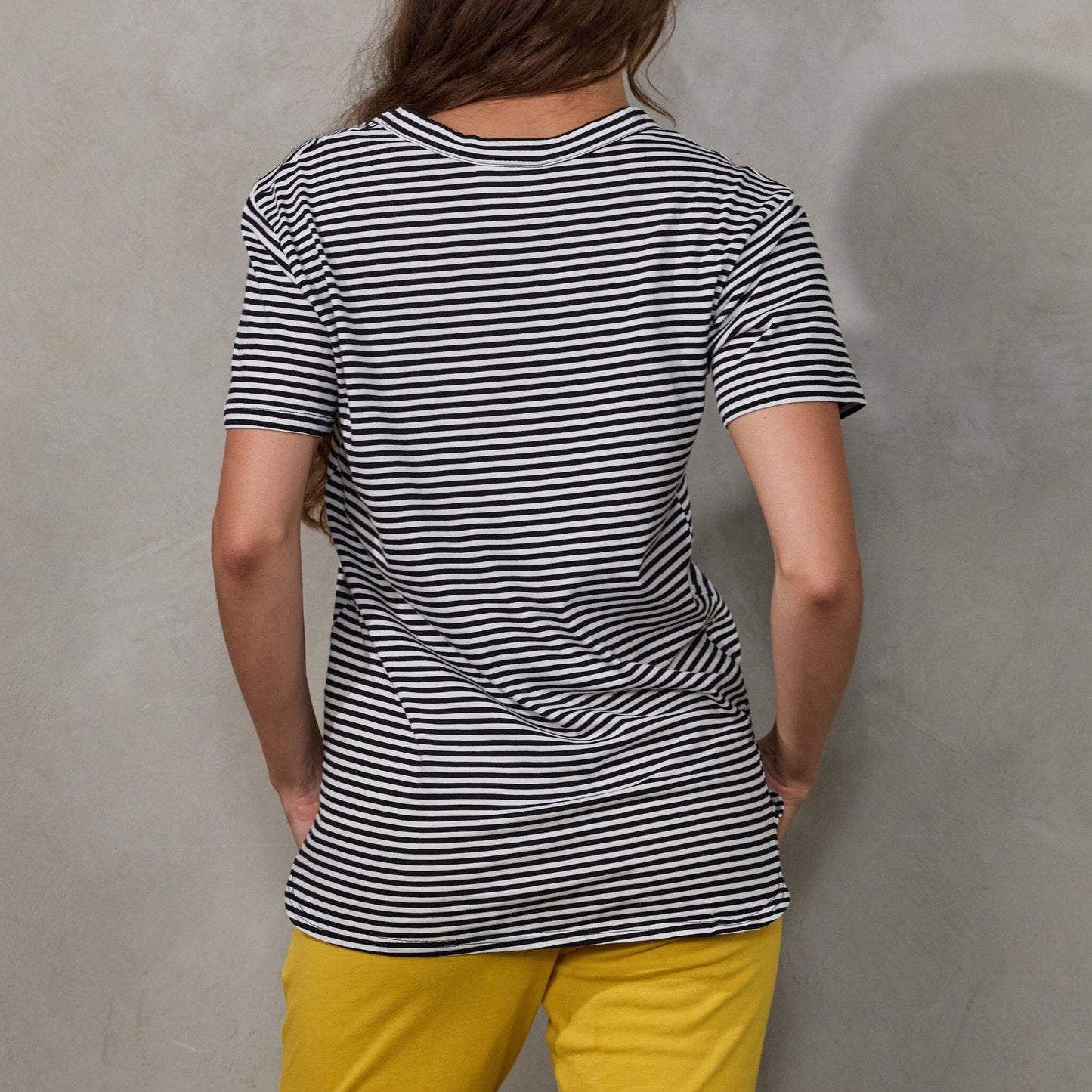 Super Relaxed Tee Fine Stripe Tee Shirt Organic Crew