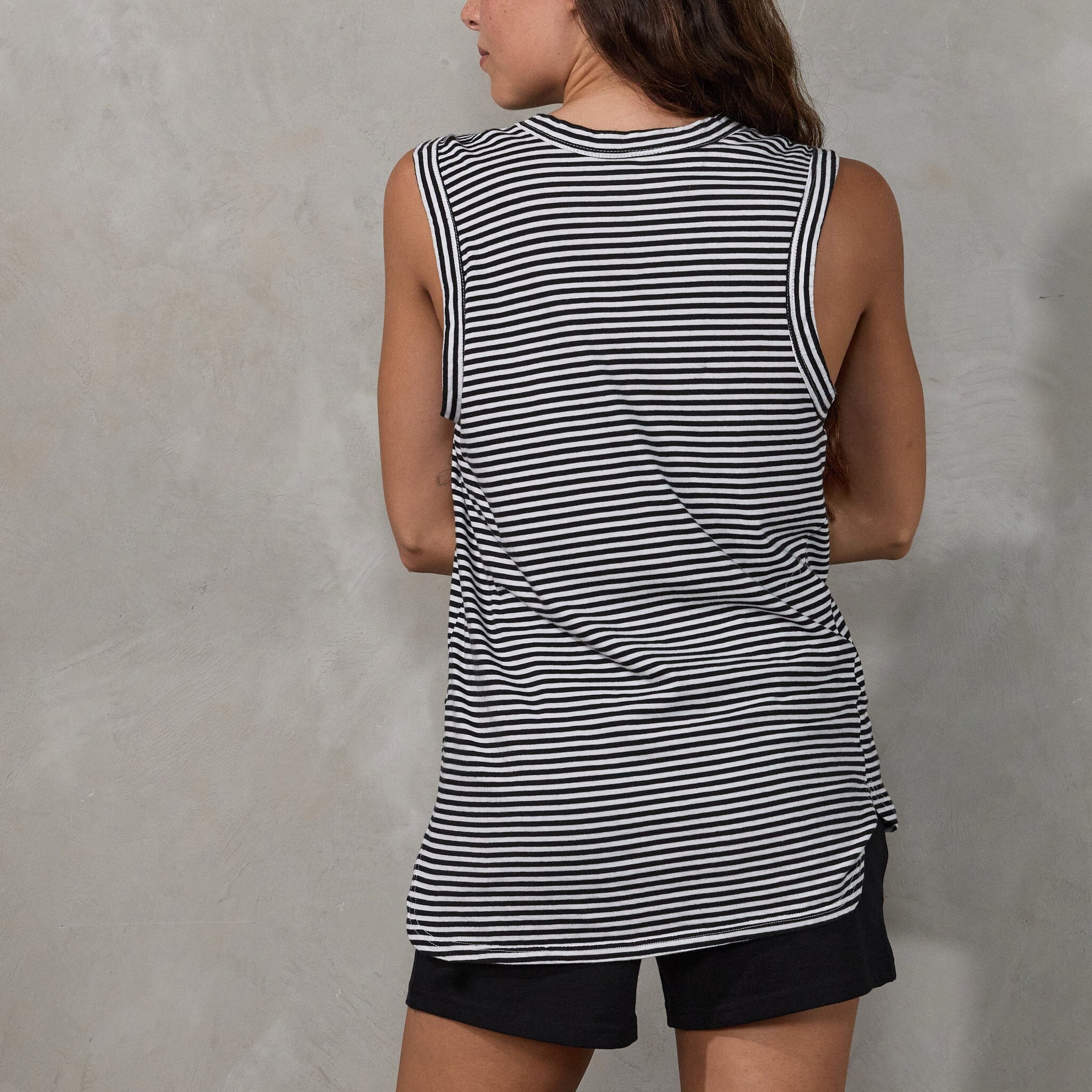 Perfecto Tank Fine Stripe Tank Organic Crew