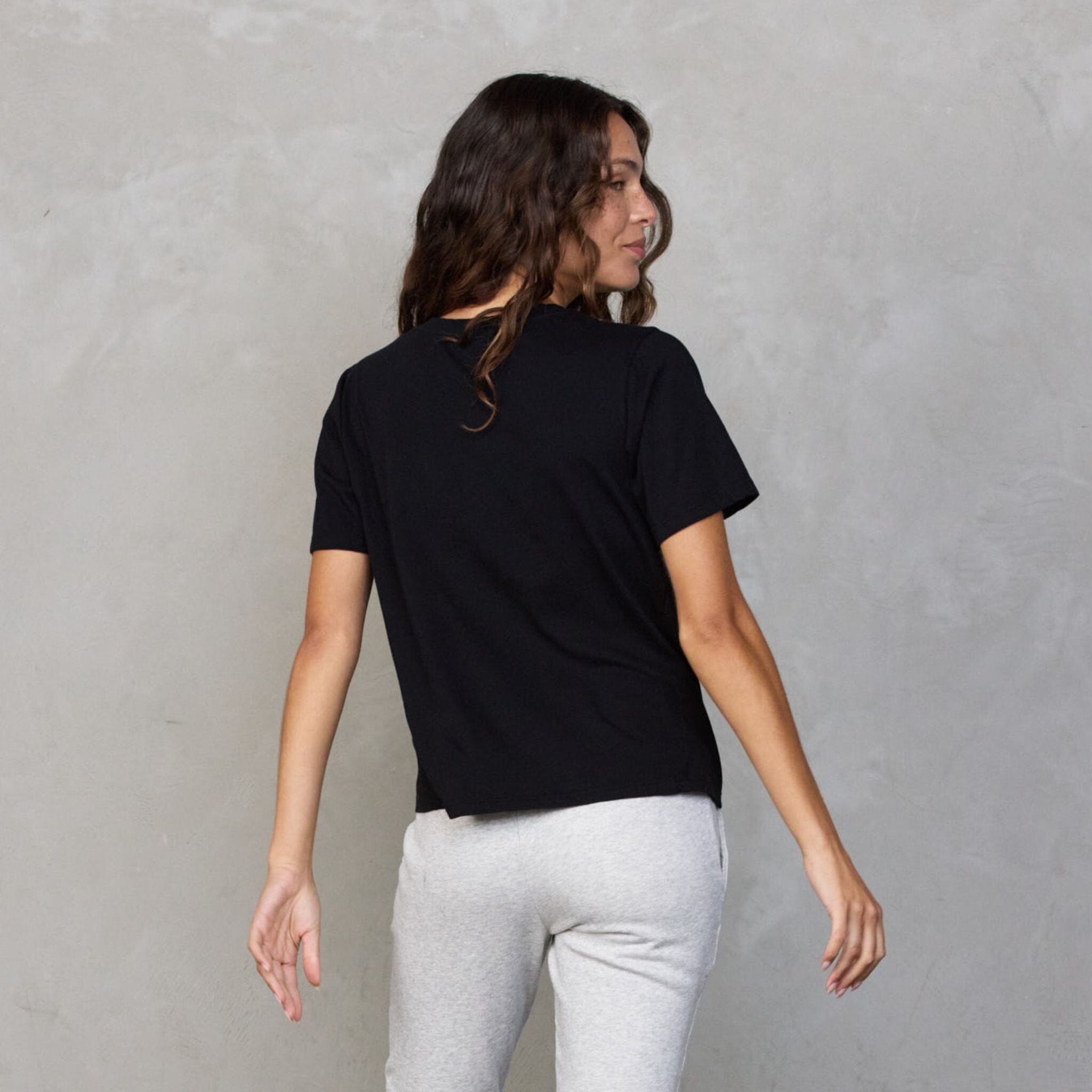 Vie Tee Black Tee Shirt Organic Crew