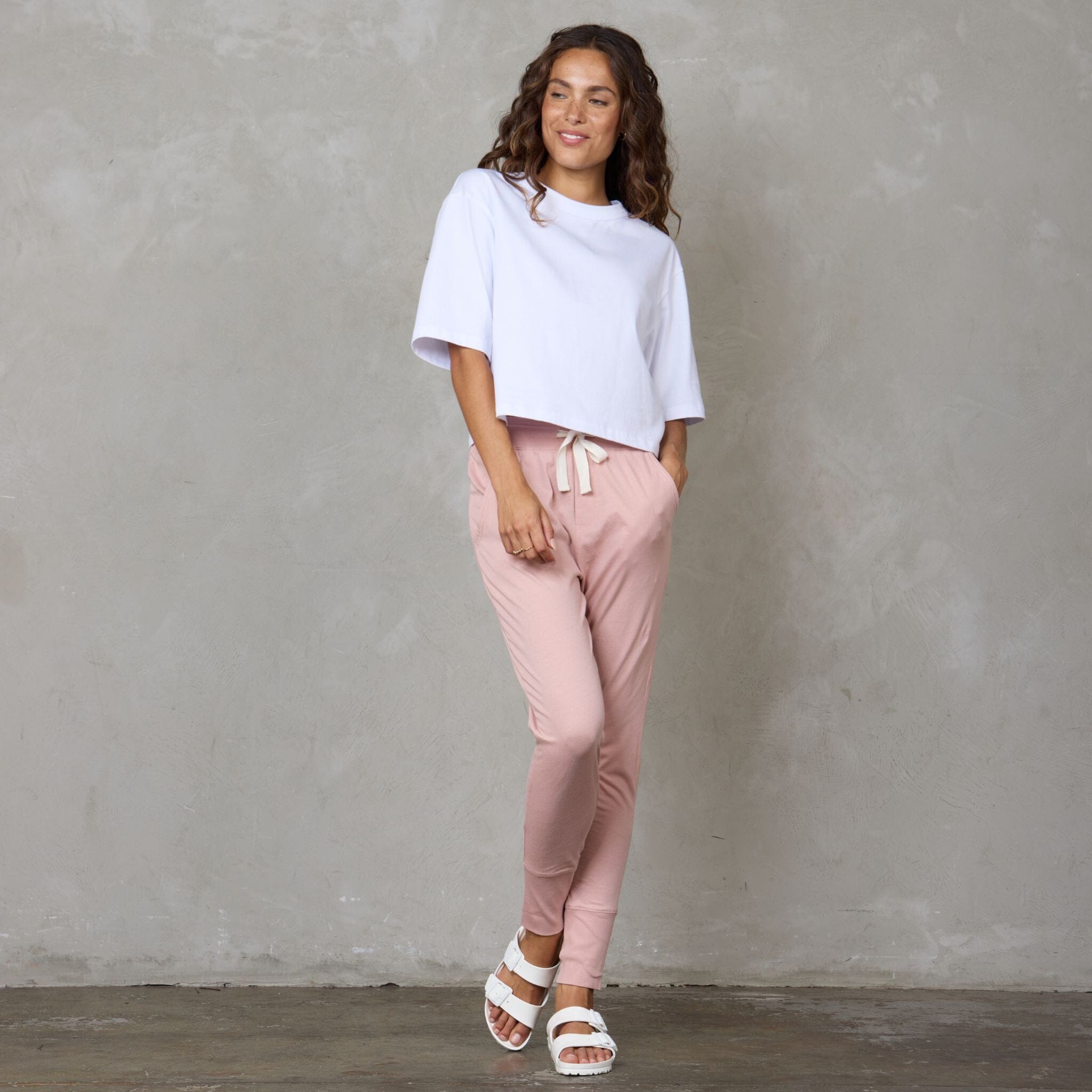 Lounge Pant Organic Cotton Dusty Pink pants Organic Crew