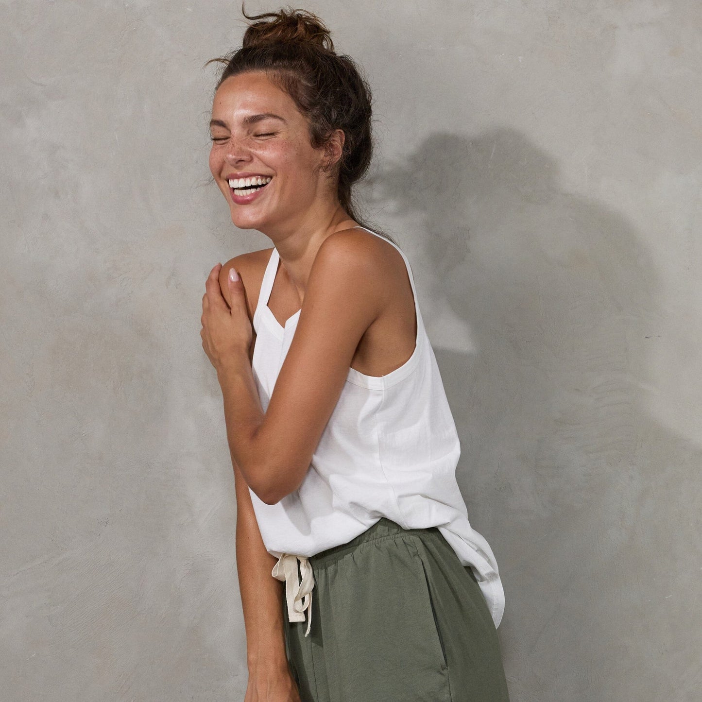 Spindrift Singlet White Tank Organic Crew