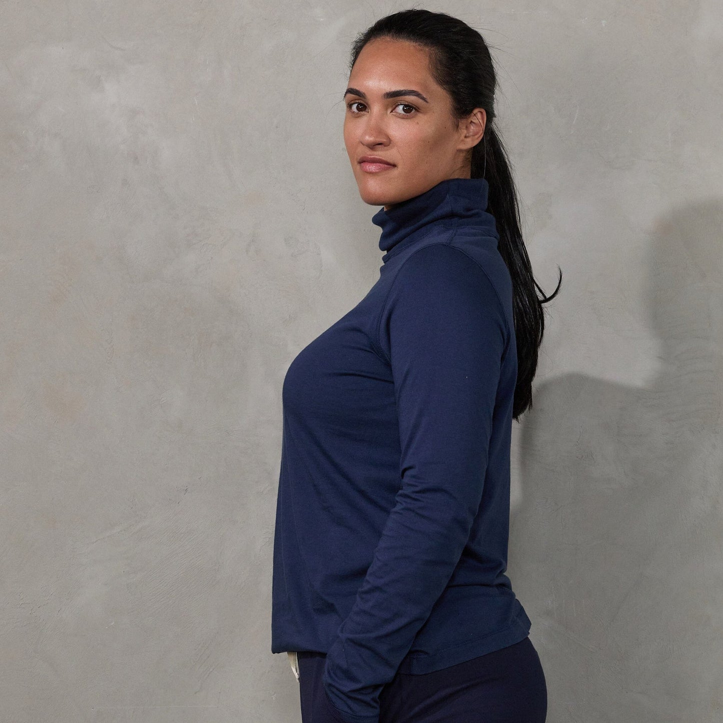 Luna Skivvy Navy skivvy Organic Crew