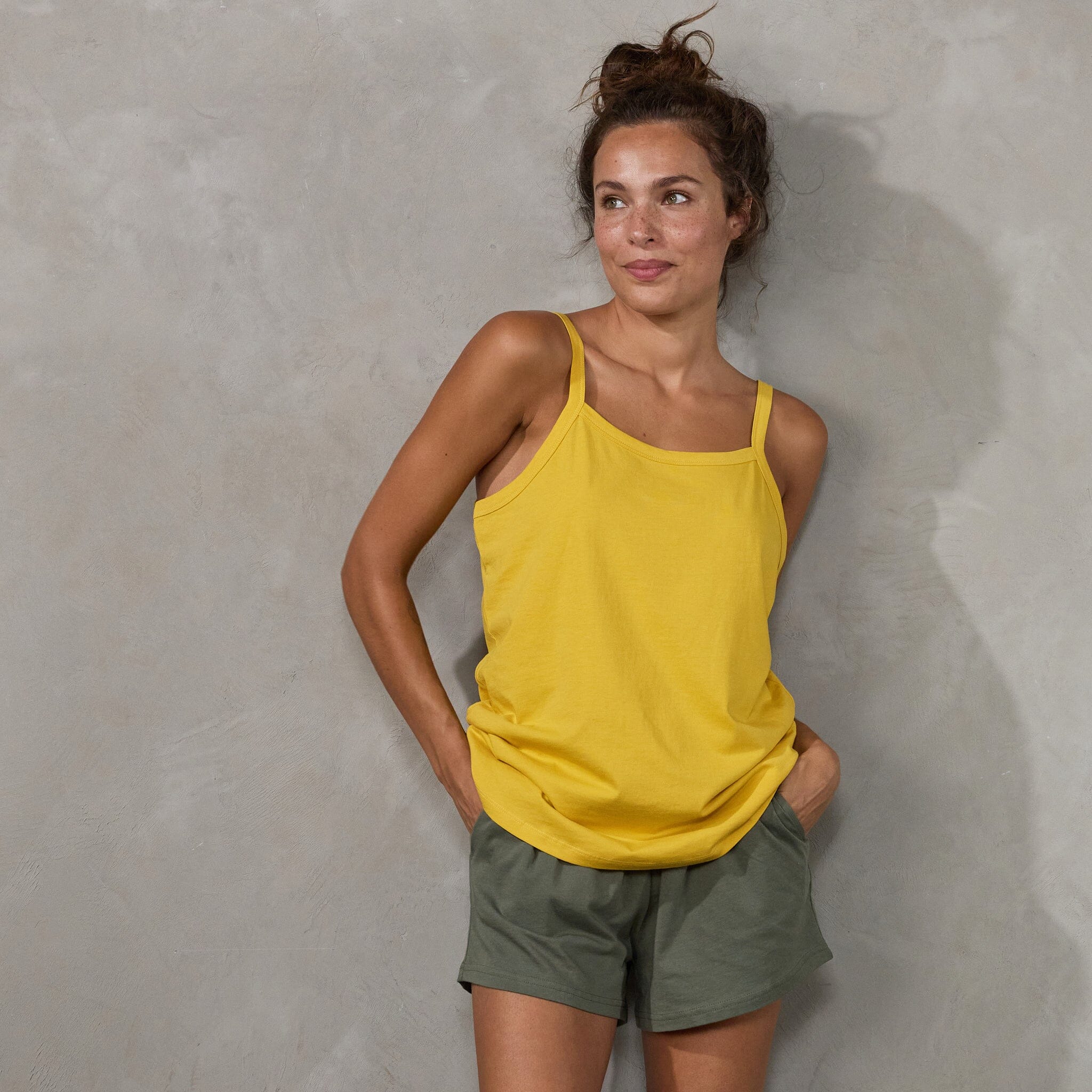 Spindrift Singlet Saffron Tank Organic Crew