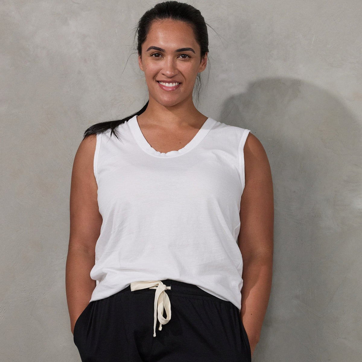 Perfecto Tank White Tank Organic Crew