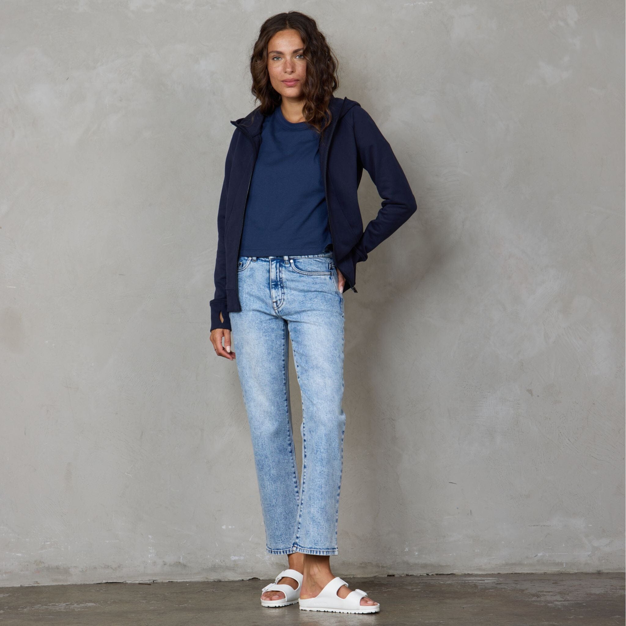 Teddy Organic Cotton Straight Leg Jean Snow Wash pants Organic Crew