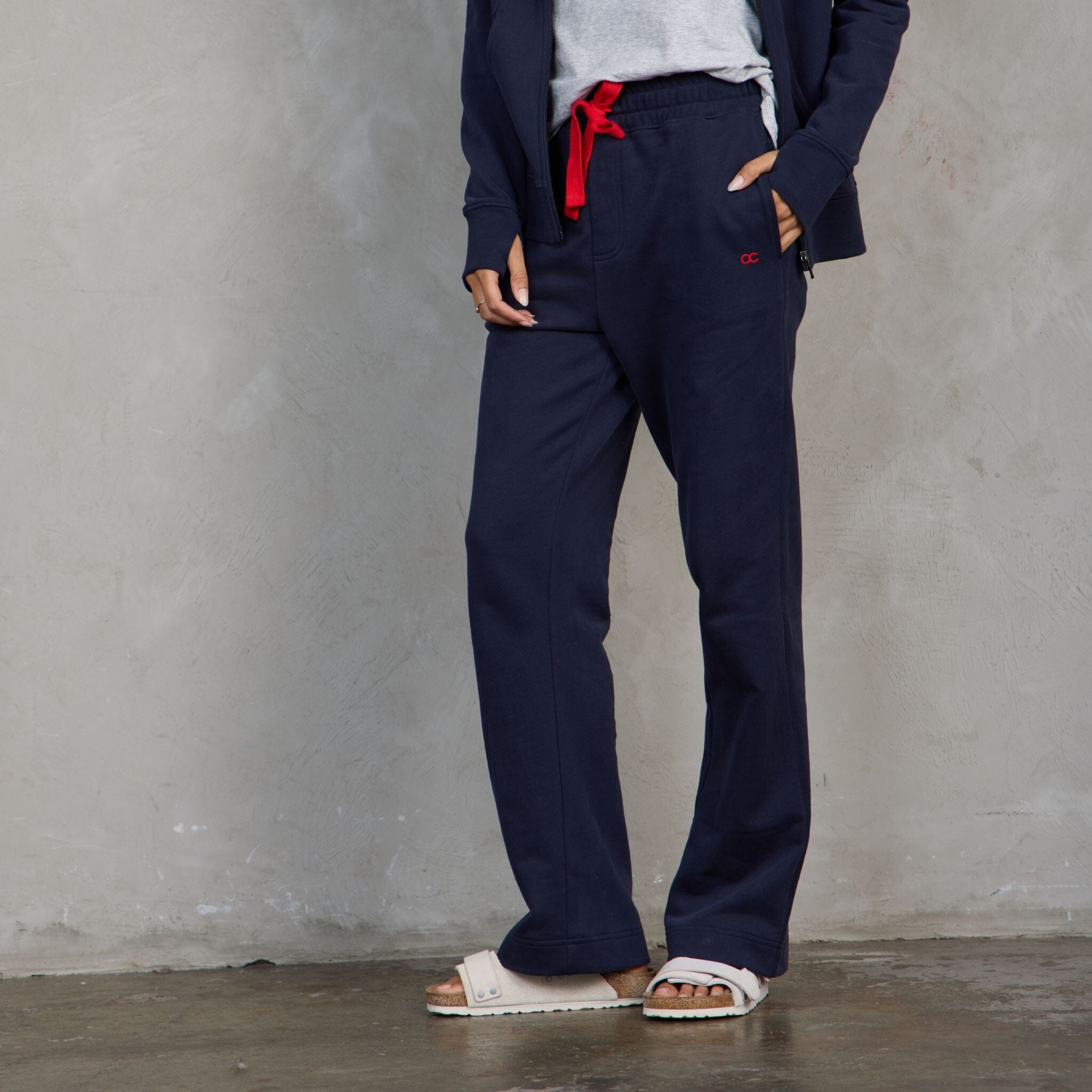 Chloe Organic Cotton Lux Touch Straight Leg Pant Navy pants Organic Crew