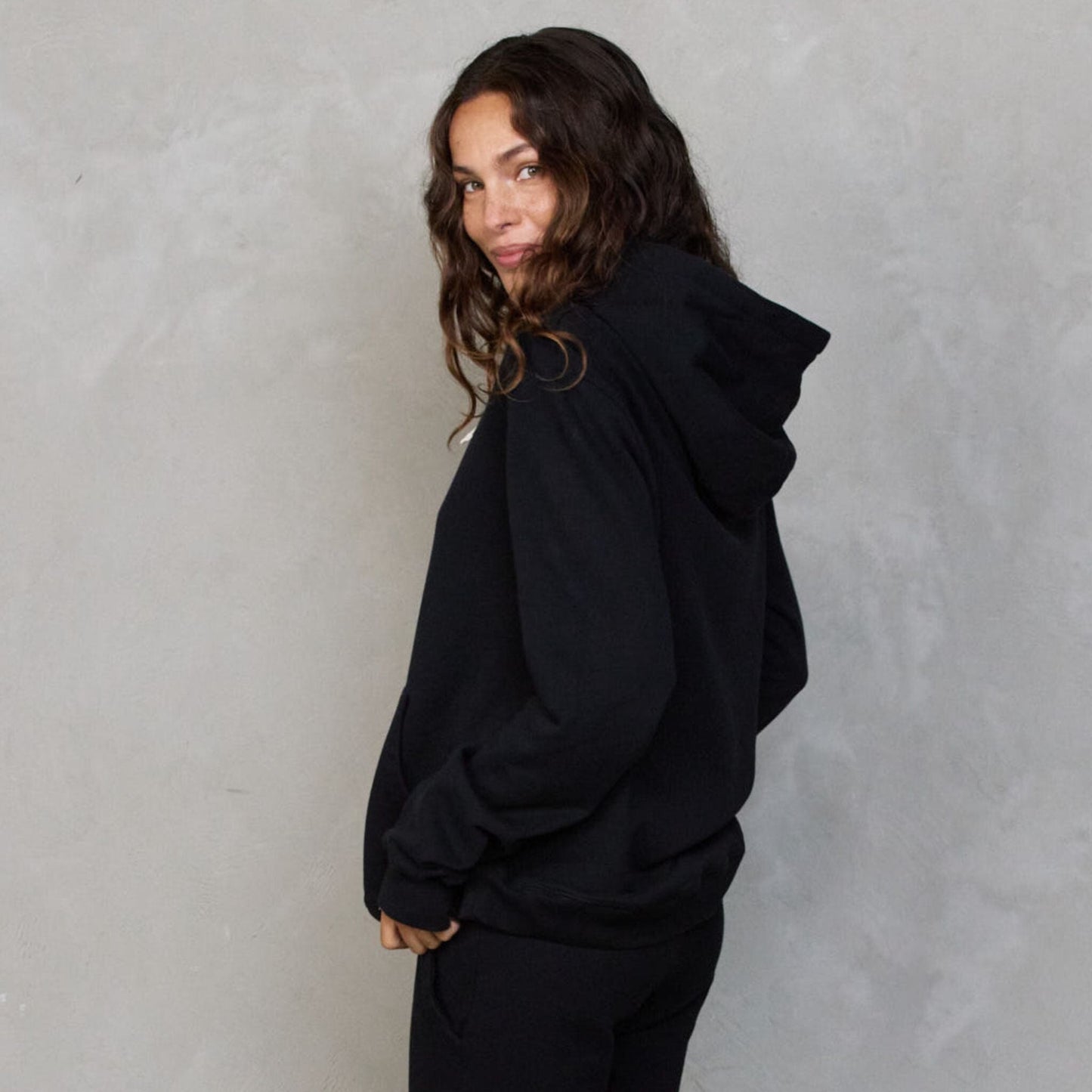 Hoodie Black Sweater Organic Crew